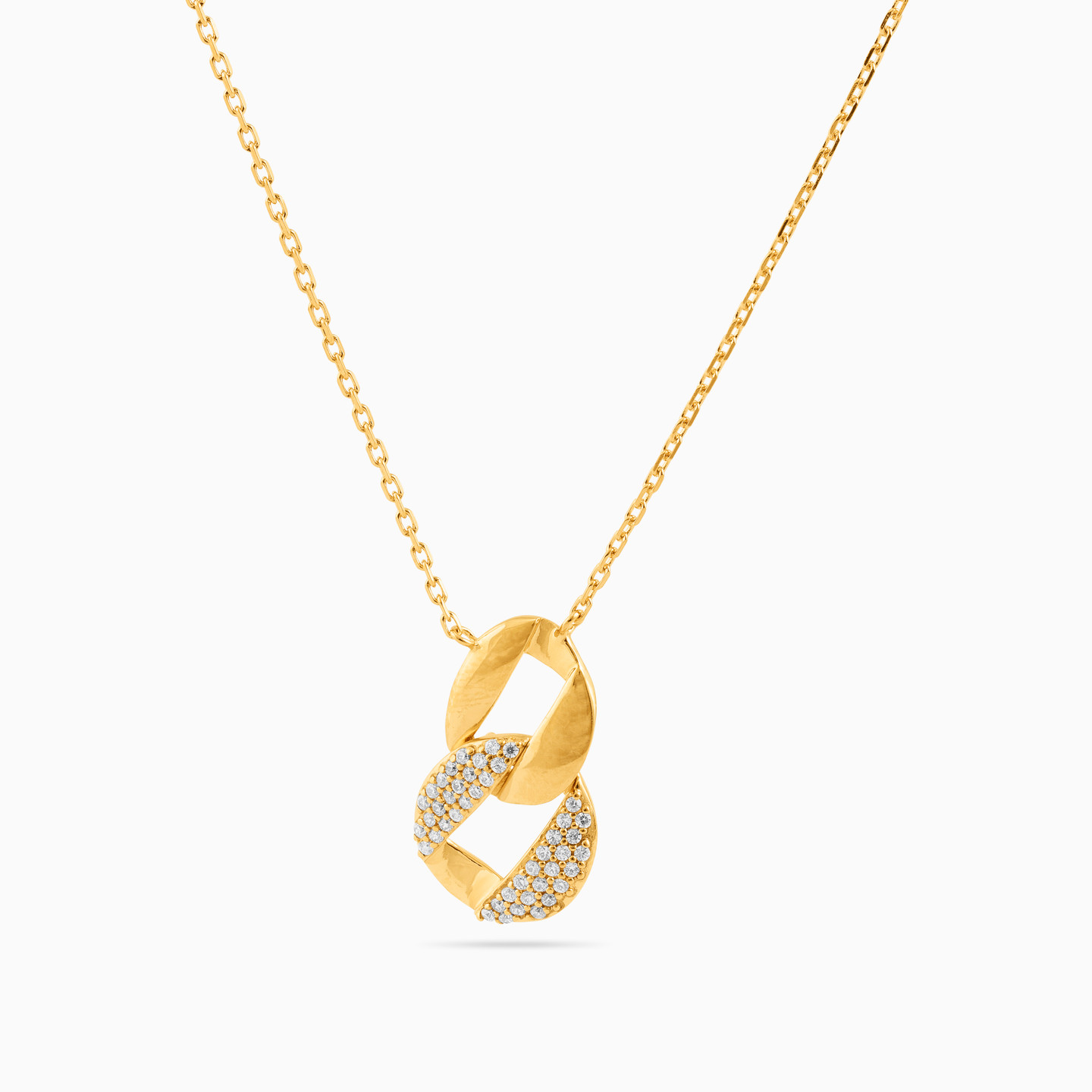 Gold Plated Cubic Zirconia Pendant Necklace - 3