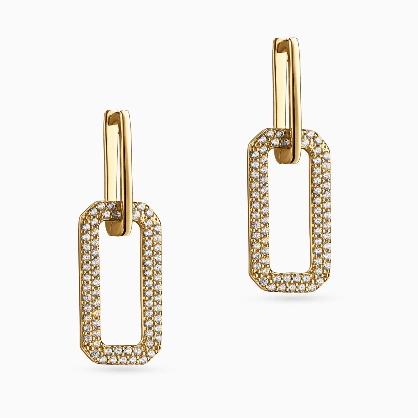 Gold Plated Cubic Zirconia Drop Earrings