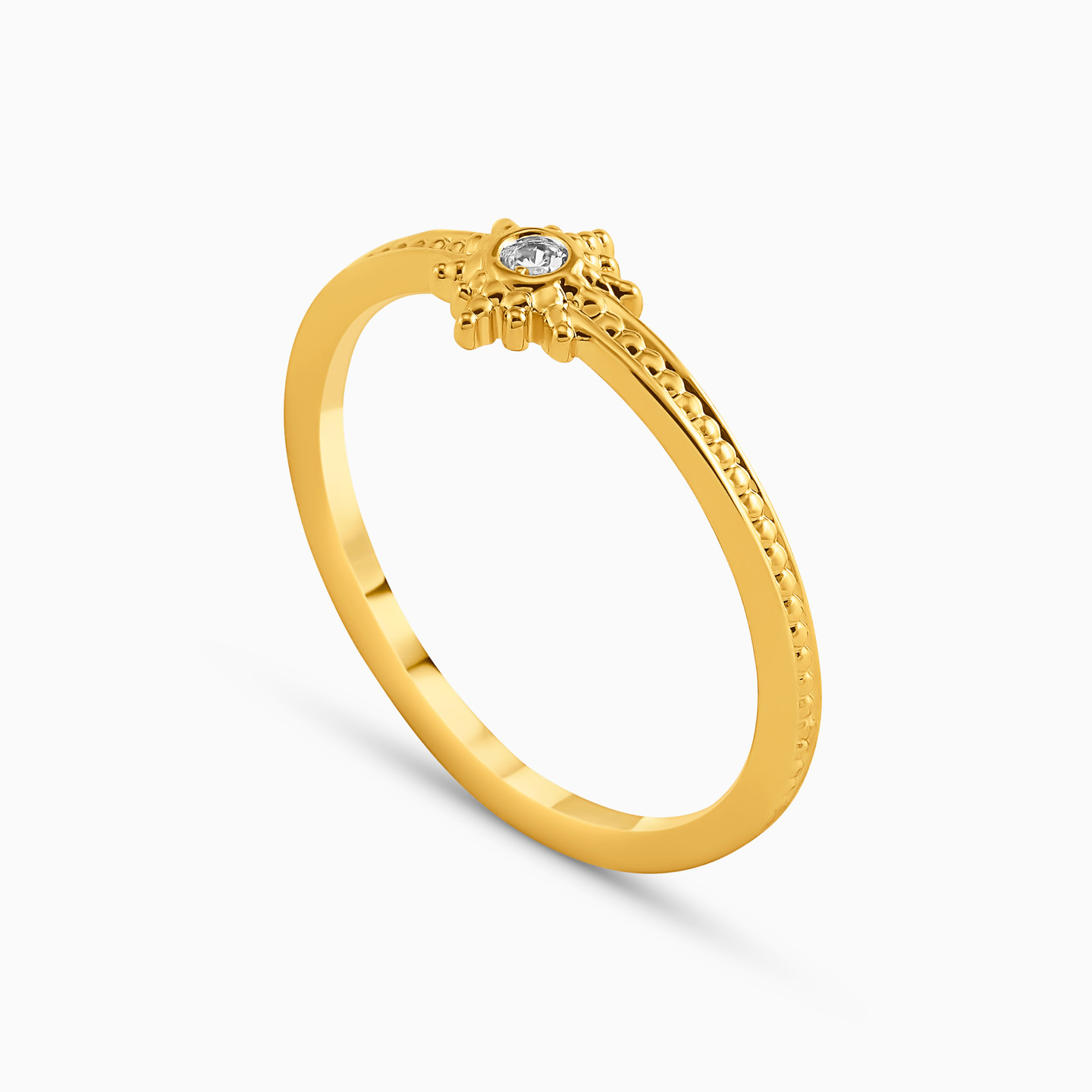 Circle Cubic Zirconia Gold Plated Ring - 2 Circle Cubic Zirconia Gold Plated Ring - 2