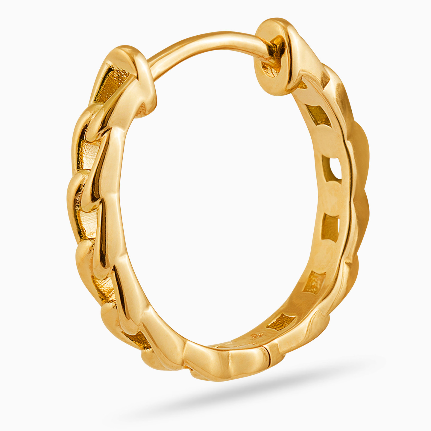 Link Gold Plated Hoop Earrings - 3 Link Gold Plated Hoop Earrings - 3