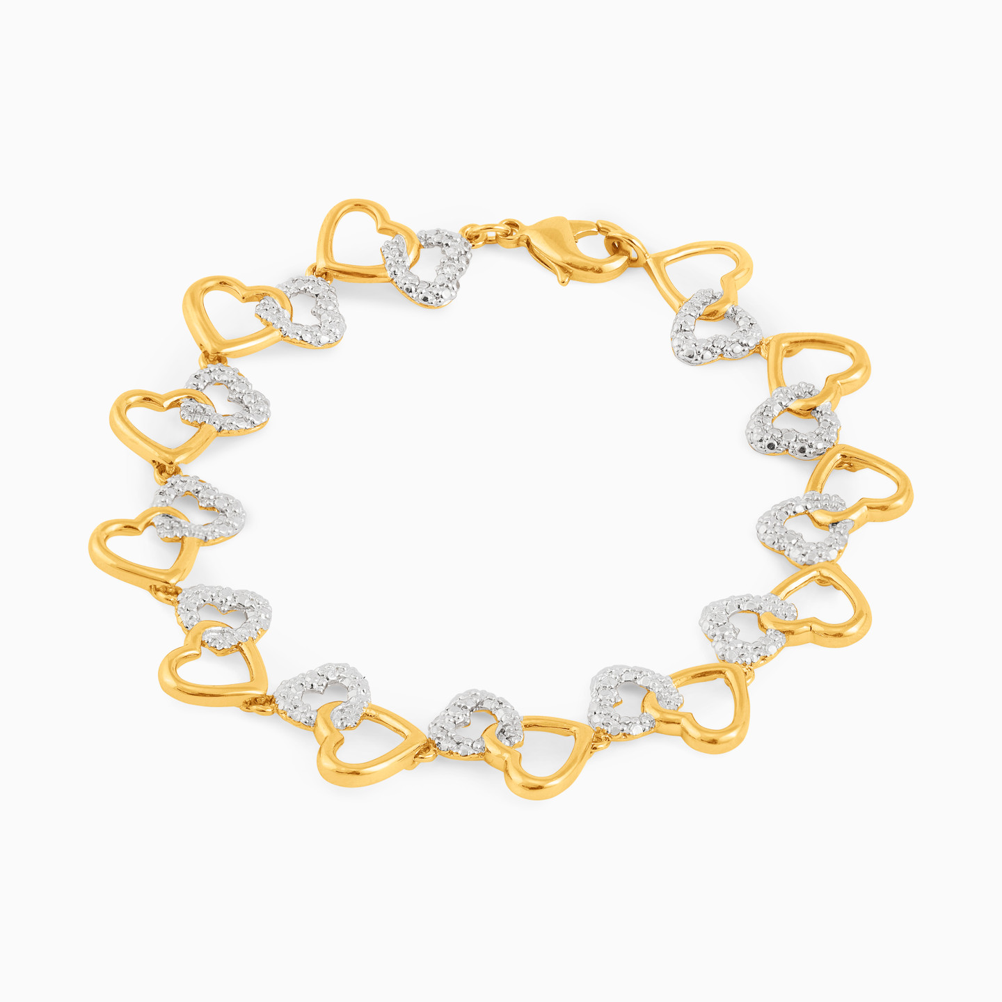 Triangle Cubic Zirconia Gold Plated Chain Bracelet - 2 Triangle Cubic Zirconia Gold Plated Chain Bracelet - 2