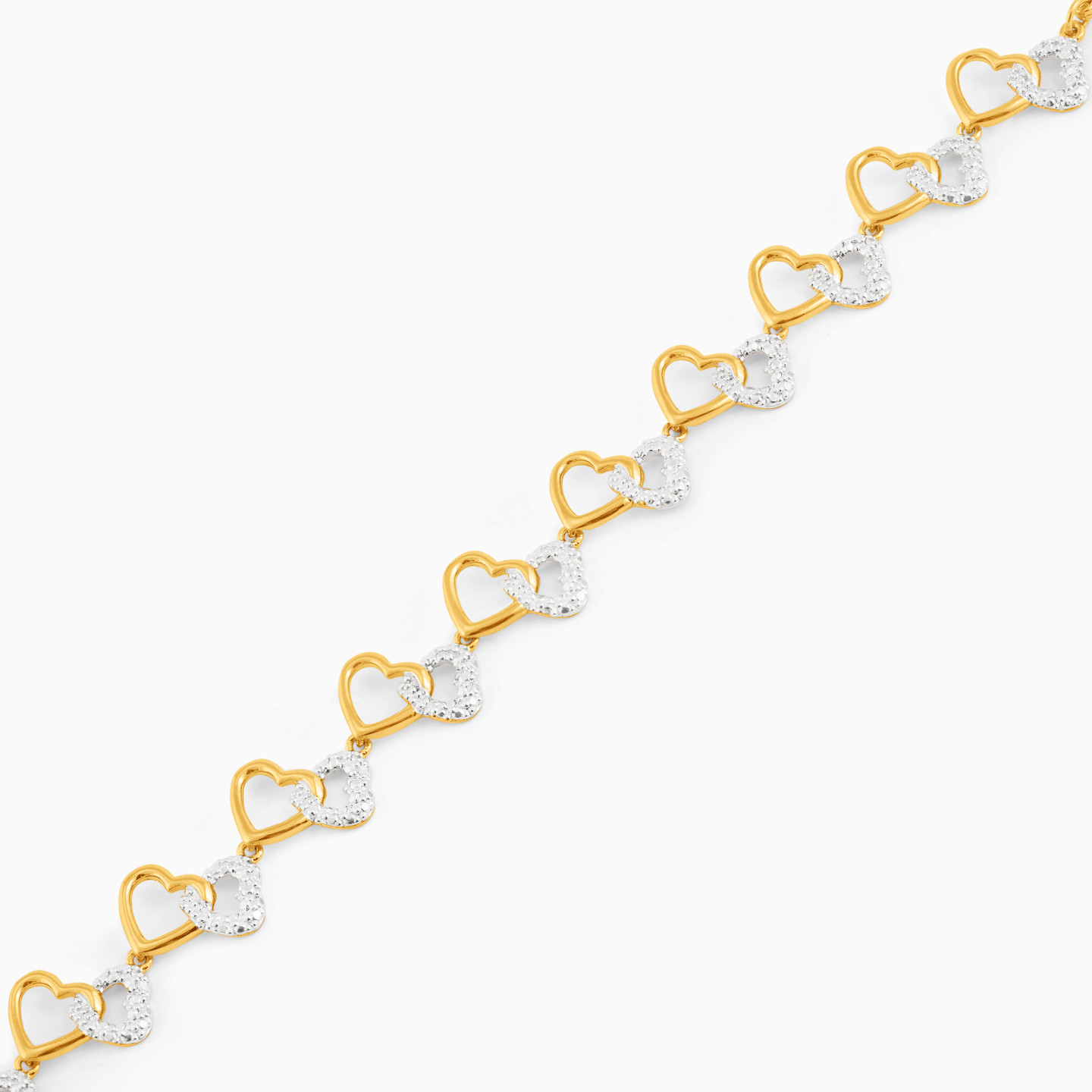 Triangle Cubic Zirconia Gold Plated Chain Bracelet - 3 Triangle Cubic Zirconia Gold Plated Chain Bracelet - 3