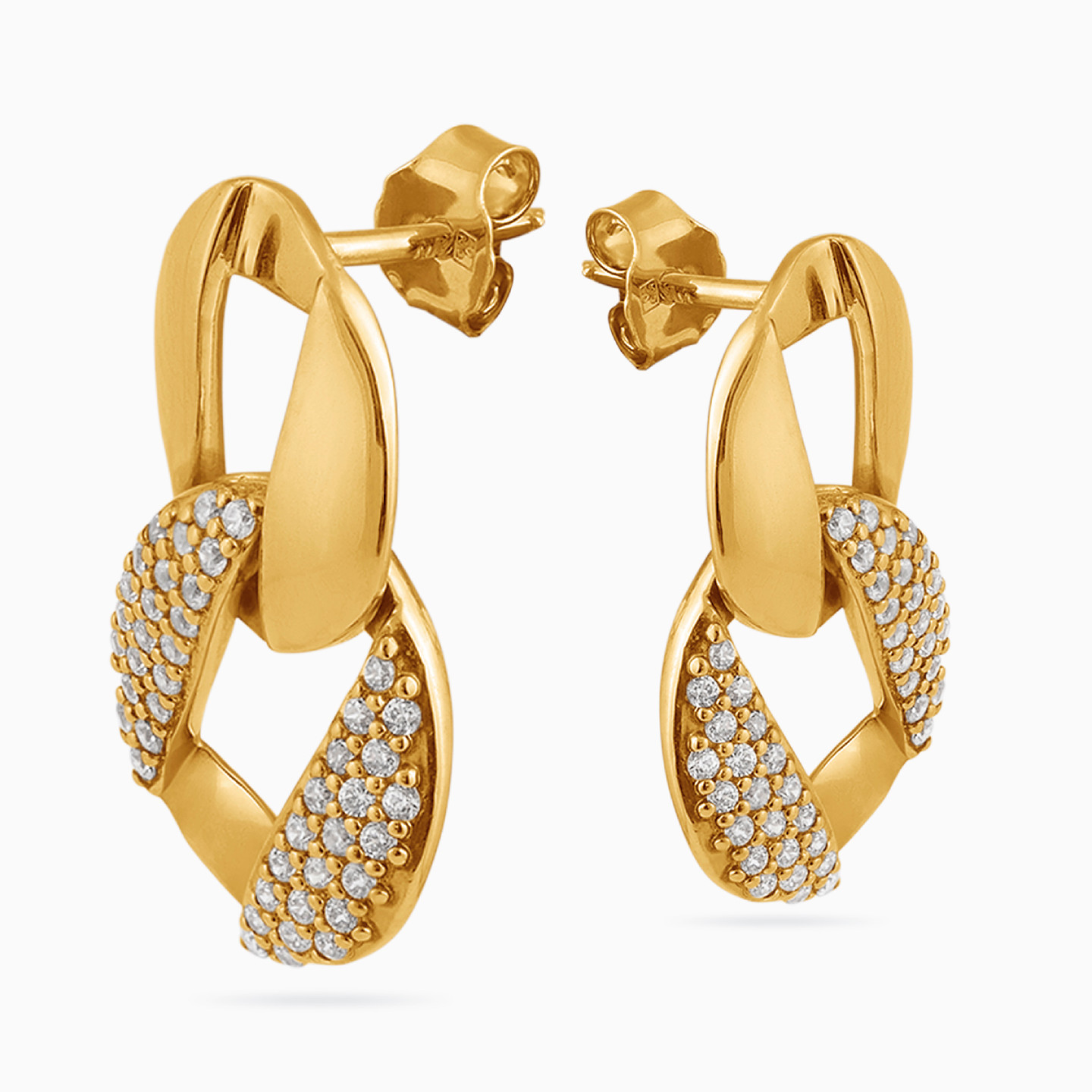 Gold Plated Cubic Zirconia Drop Earrings - 3