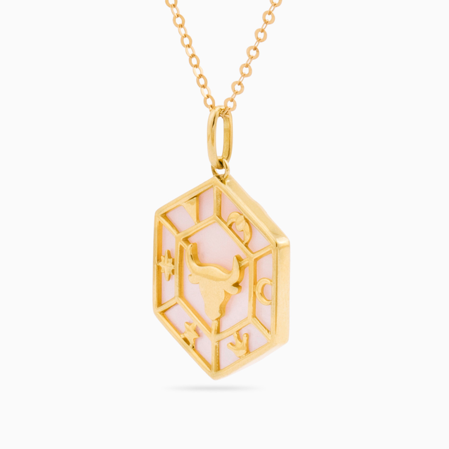 Taurus Colored Stones Necklace in 18K Gold - 2 Taurus Colored Stones Necklace in 18K Gold - 2