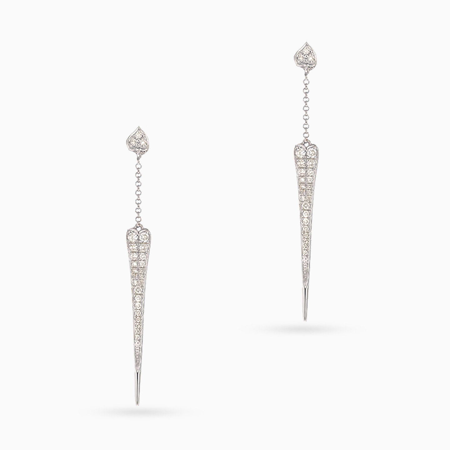 Dagger Diamond Drop Earrings in 18K Gold - 2 Dagger Diamond Drop Earrings in 18K Gold - 2