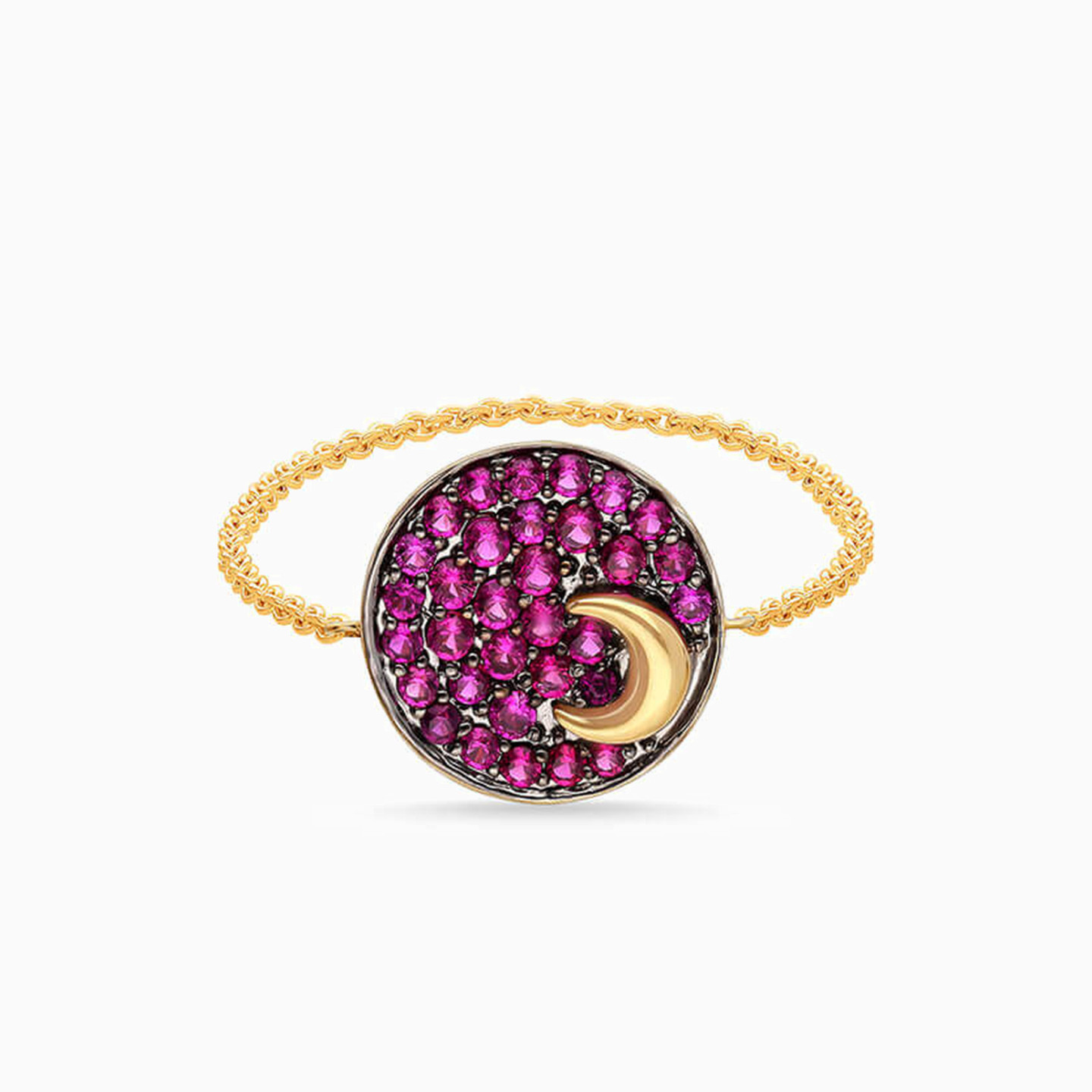 Circle Ruby Statement Ring in 18K Gold - 2 Circle Ruby Statement Ring in 18K Gold - 2