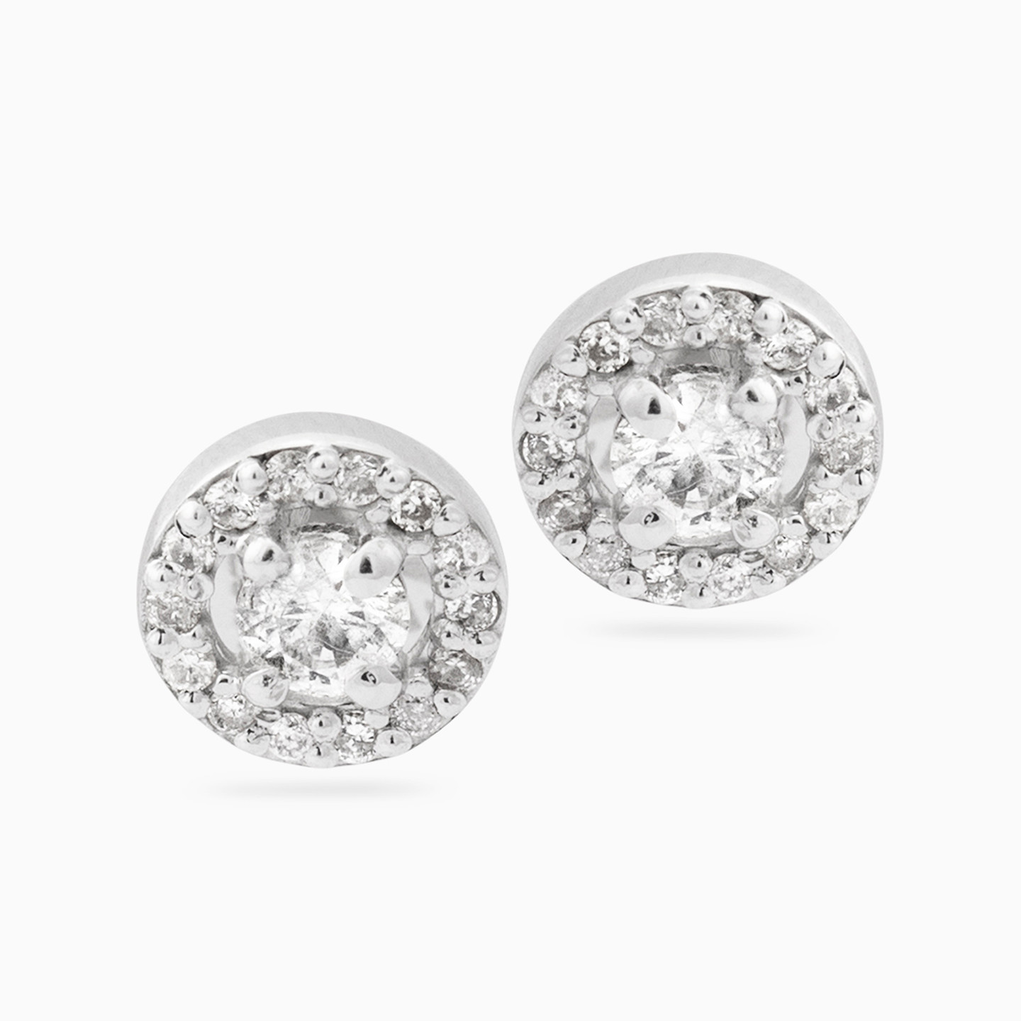 18K Gold Cubic Zirconia Stud Earrings