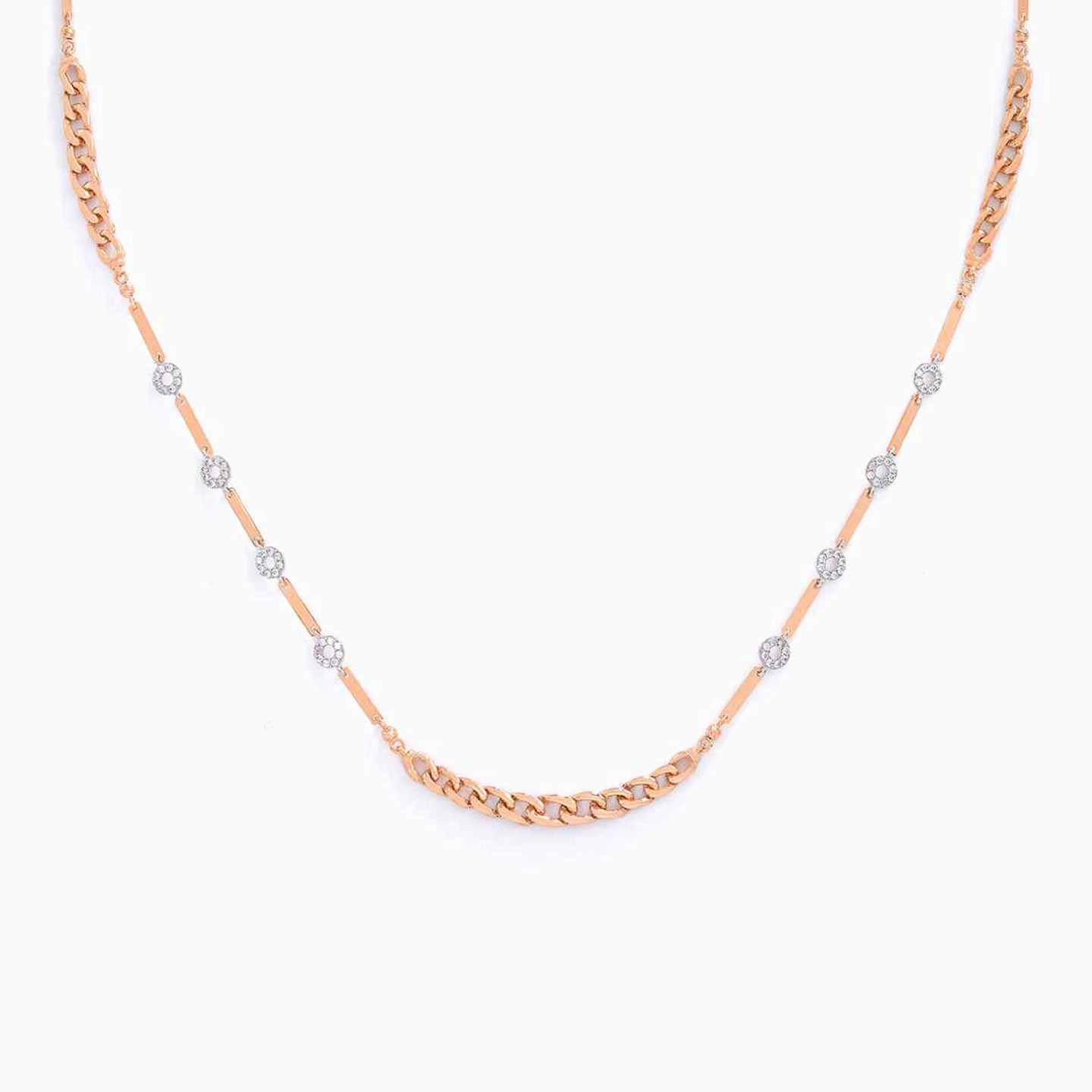 21K Gold Cubic Zirconia Chain Necklace - 2