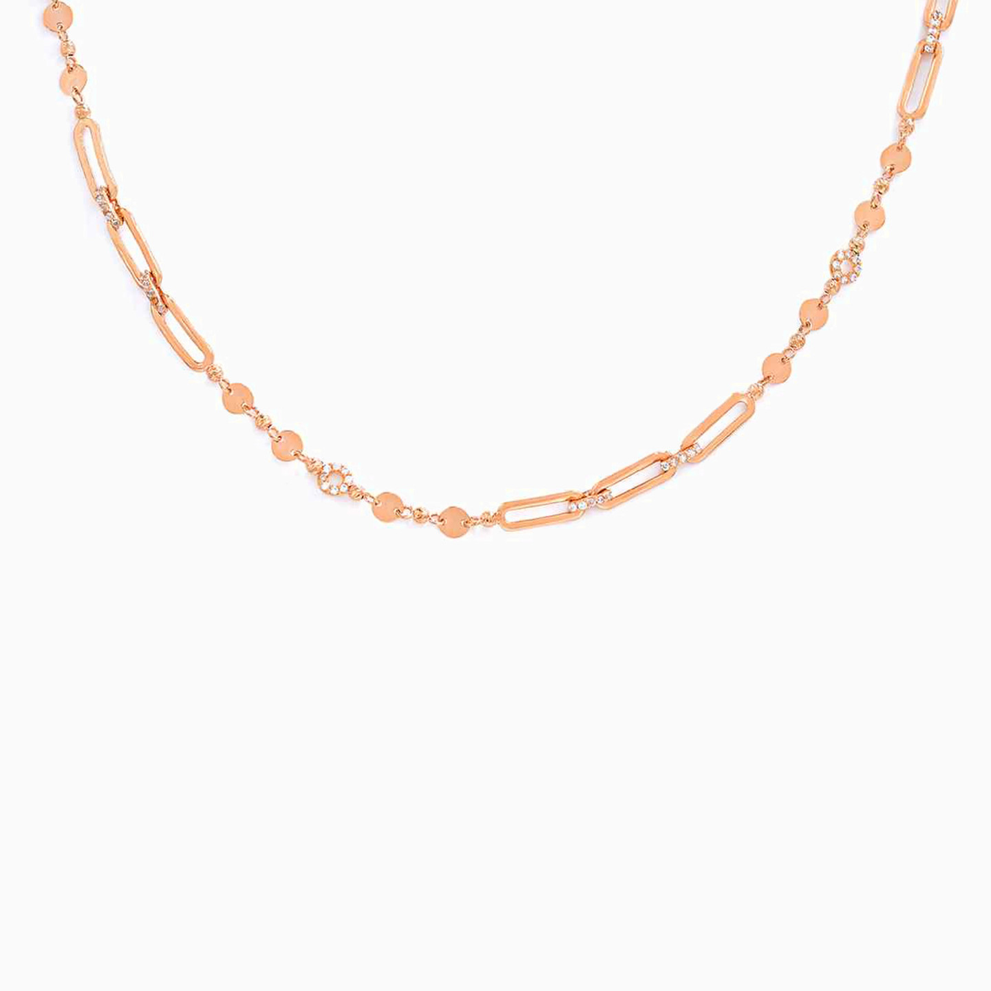 Links Cubic Zirconia Chain Necklace in 21K Gold Links Cubic Zirconia Chain Necklace in 21K Gold