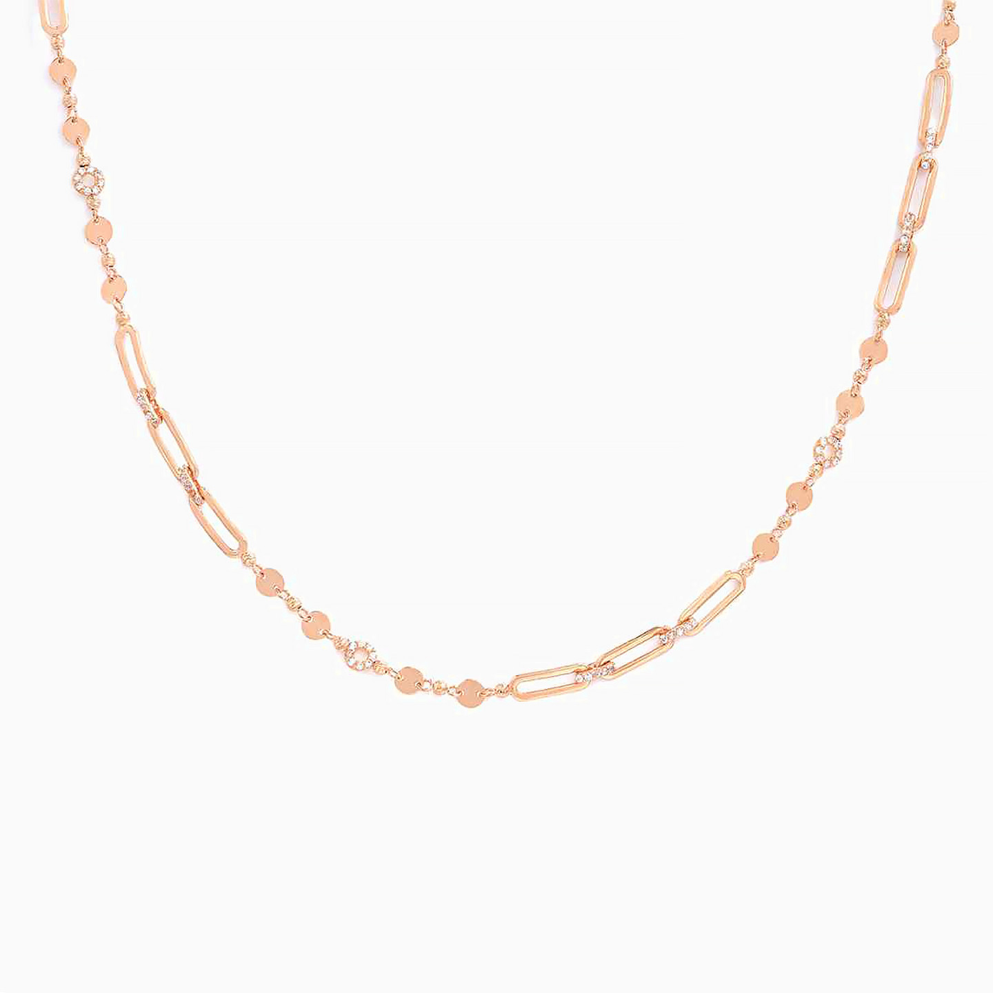 Links Cubic Zirconia Chain Necklace in 21K Gold - 2 Links Cubic Zirconia Chain Necklace in 21K Gold - 2