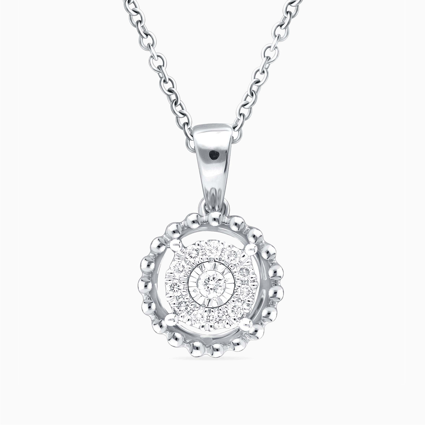 18K Gold Diamond Pendant Necklace