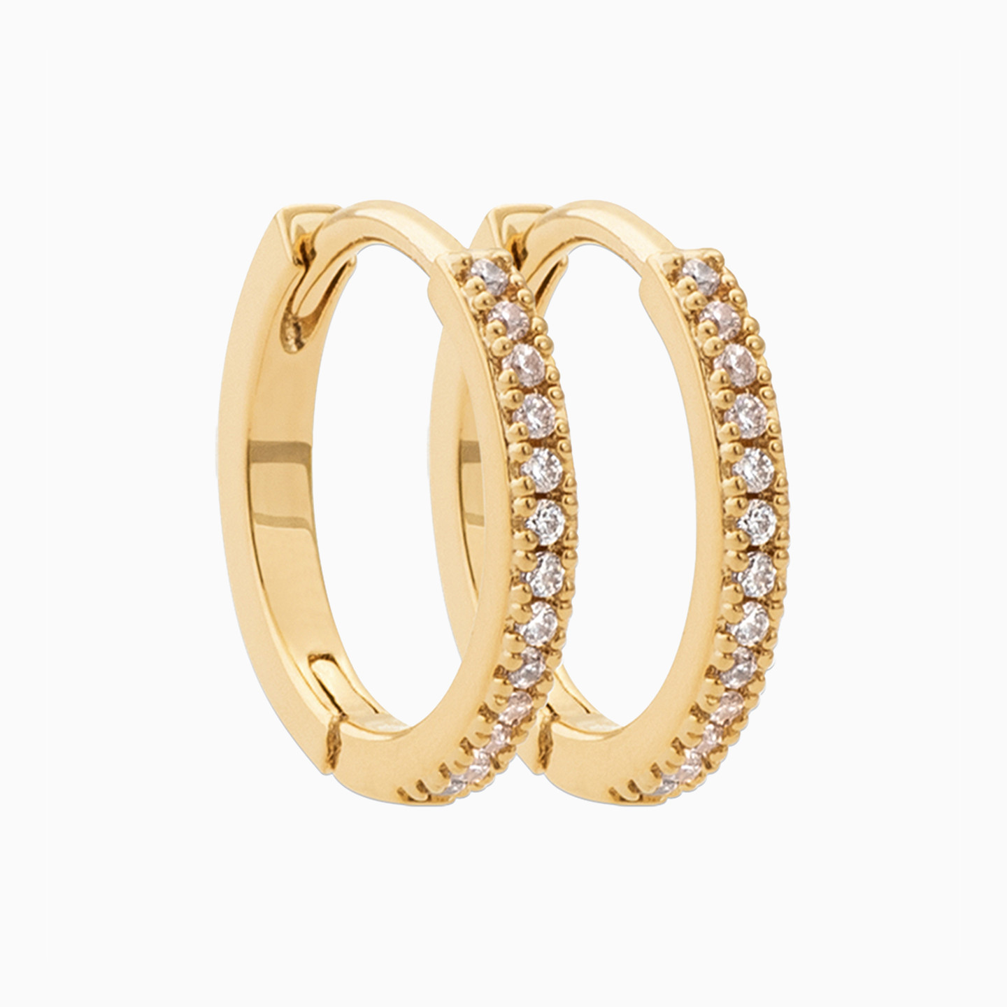 Gold Plated Cubic Zirconia Hoop Earrings