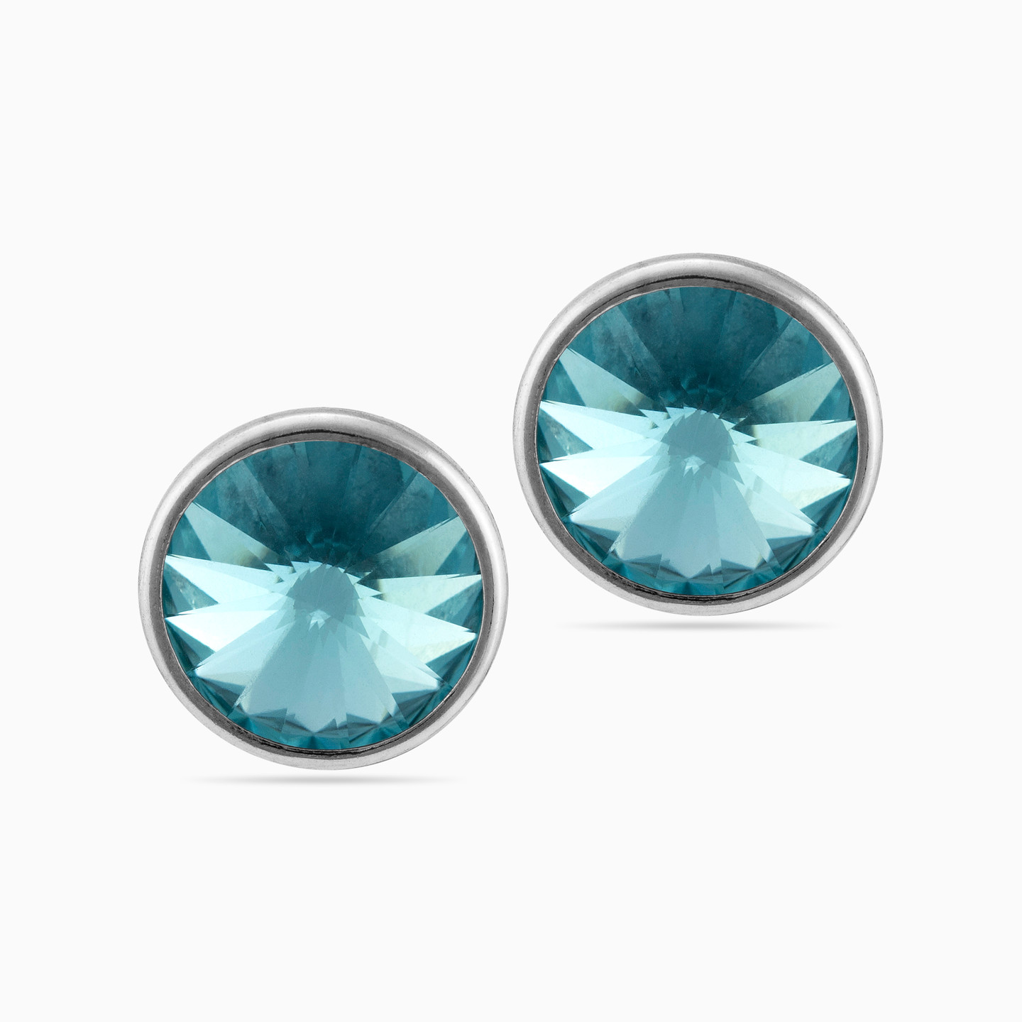 Sterling Silver Colored Stones Stud Earrings