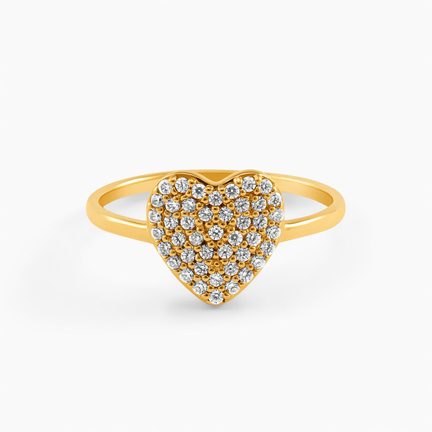 Heart Cubic Zirconia Gold Plated Ring Heart Cubic Zirconia Gold Plated Ring