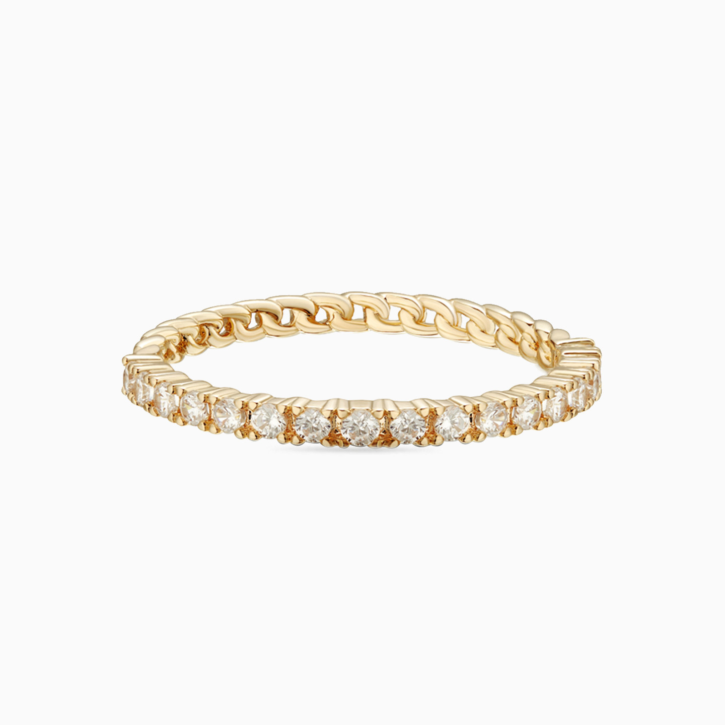 Circle Cubic Zirconia Gold Plated Eternity Ring Circle Cubic Zirconia Gold Plated Eternity Ring