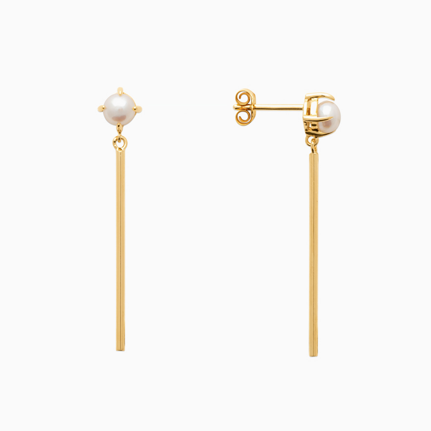 Circle Pearl Gold Plated Drop Earrings - 3 Circle Pearl Gold Plated Drop Earrings - 3