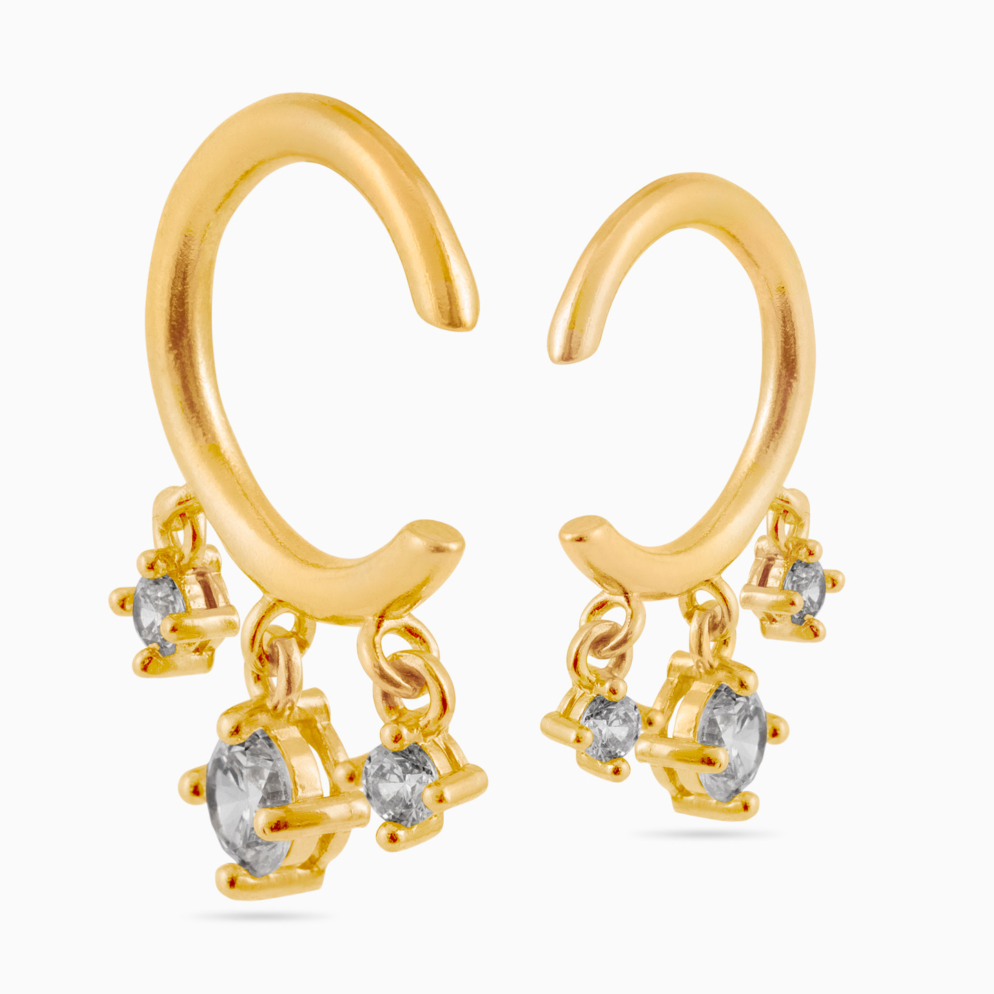 Gold Plated Cubic Zirconia Cuff Earring - 3