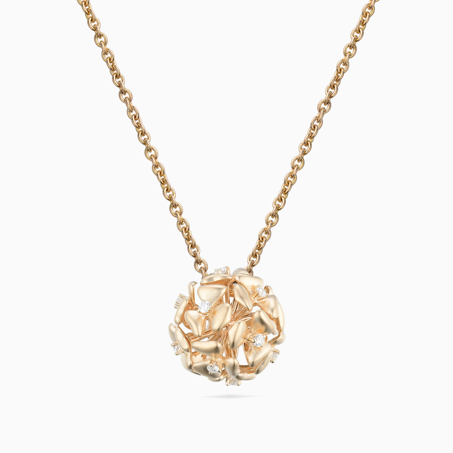 Sphere Diamond Necklace in 18K Gold - 3 Sphere Diamond Necklace in 18K Gold - 3