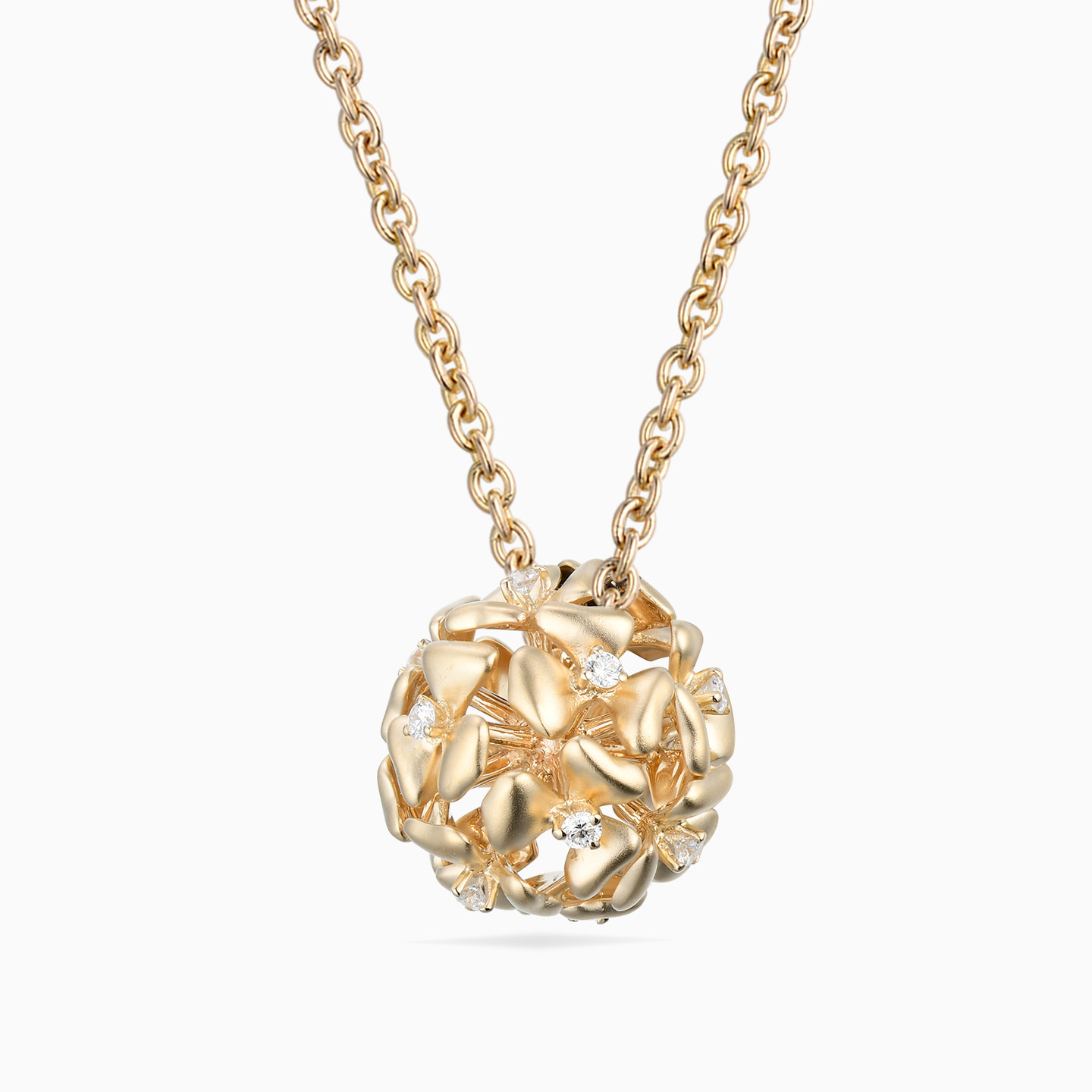 Sphere Diamond Necklace in 18K Gold - 2 Sphere Diamond Necklace in 18K Gold - 2