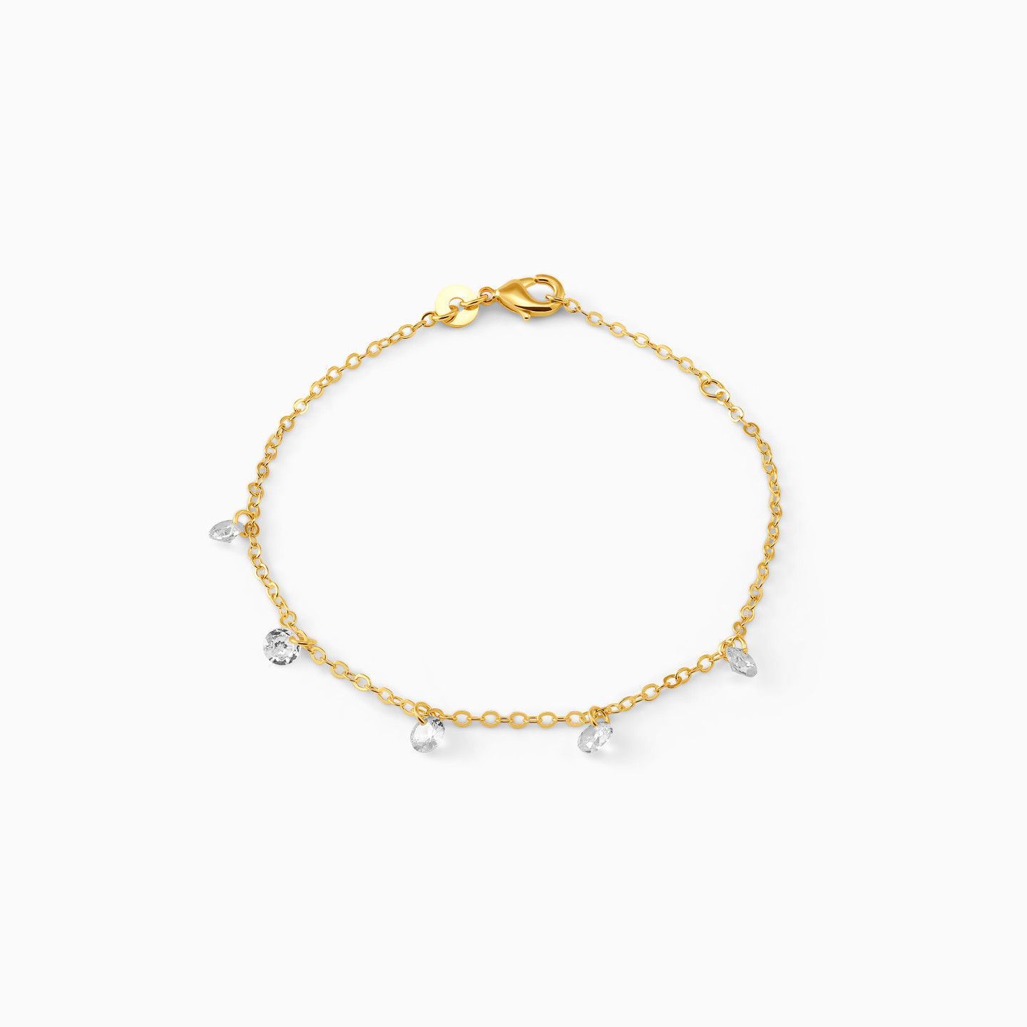 Gold Plated Cubic Zirconia Chain Bracelet