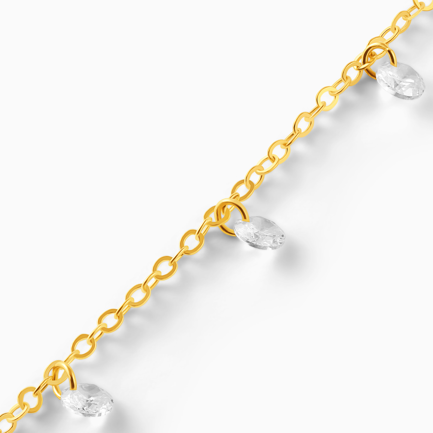 Gold Plated Cubic Zirconia Chain Bracelet - 3