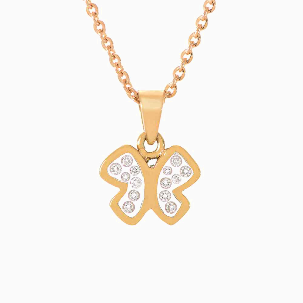 Butterfly Diamond Necklace in 18K Gold - 2 Butterfly Diamond Necklace in 18K Gold - 2
