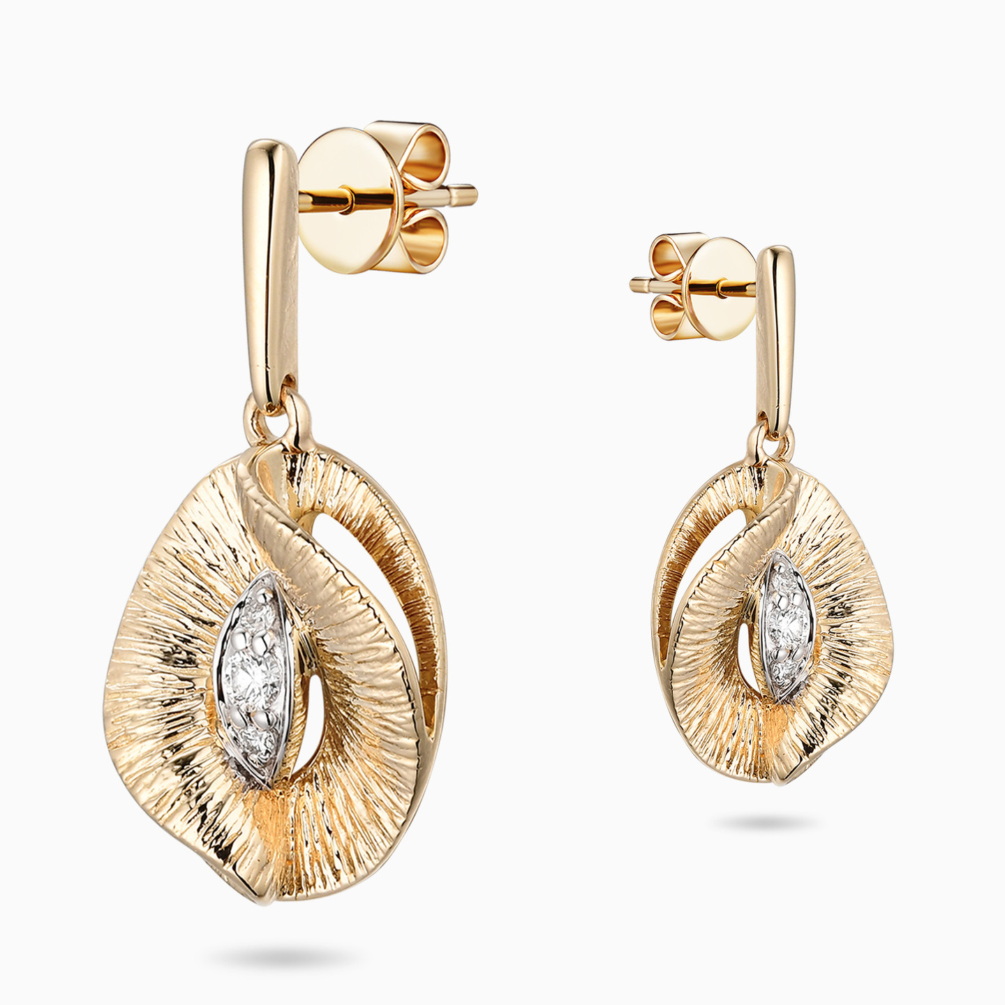 Oval Diamond Drop Earrings in 18K Gold - 3 Oval Diamond Drop Earrings in 18K Gold - 3