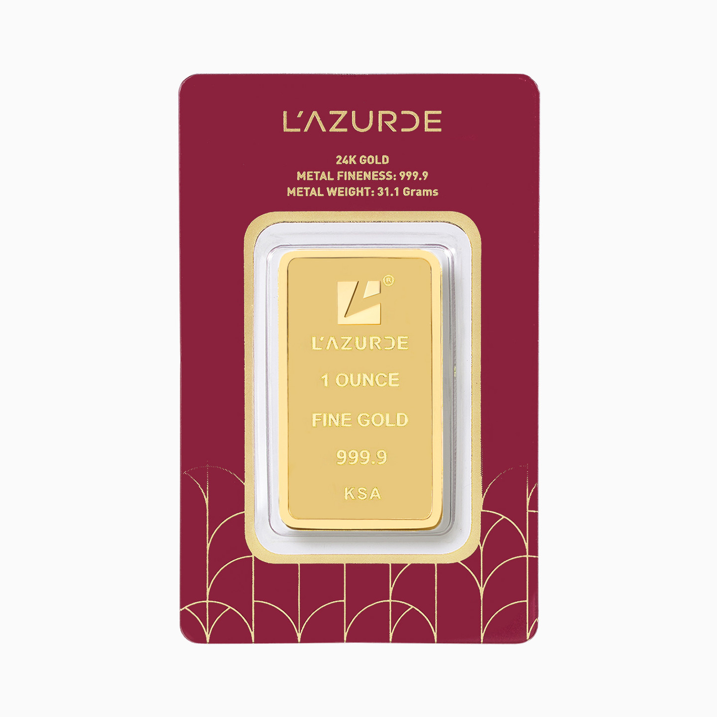 1oz KSA Landmarks Design GoldBar in 24K Gold - 3 1oz KSA Landmarks Design GoldBar in 24K Gold - 3