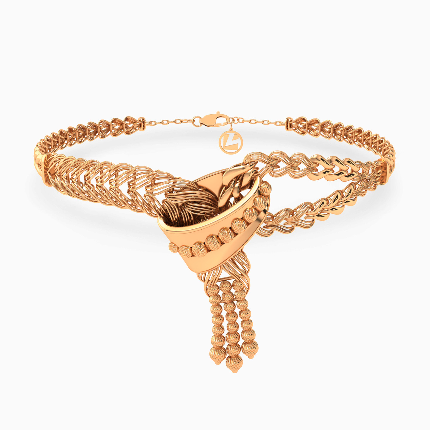 Beaded Full Set in 21K Gold (4 Pieces) - 3 Beaded Full Set in 21K Gold (4 Pieces) - 3