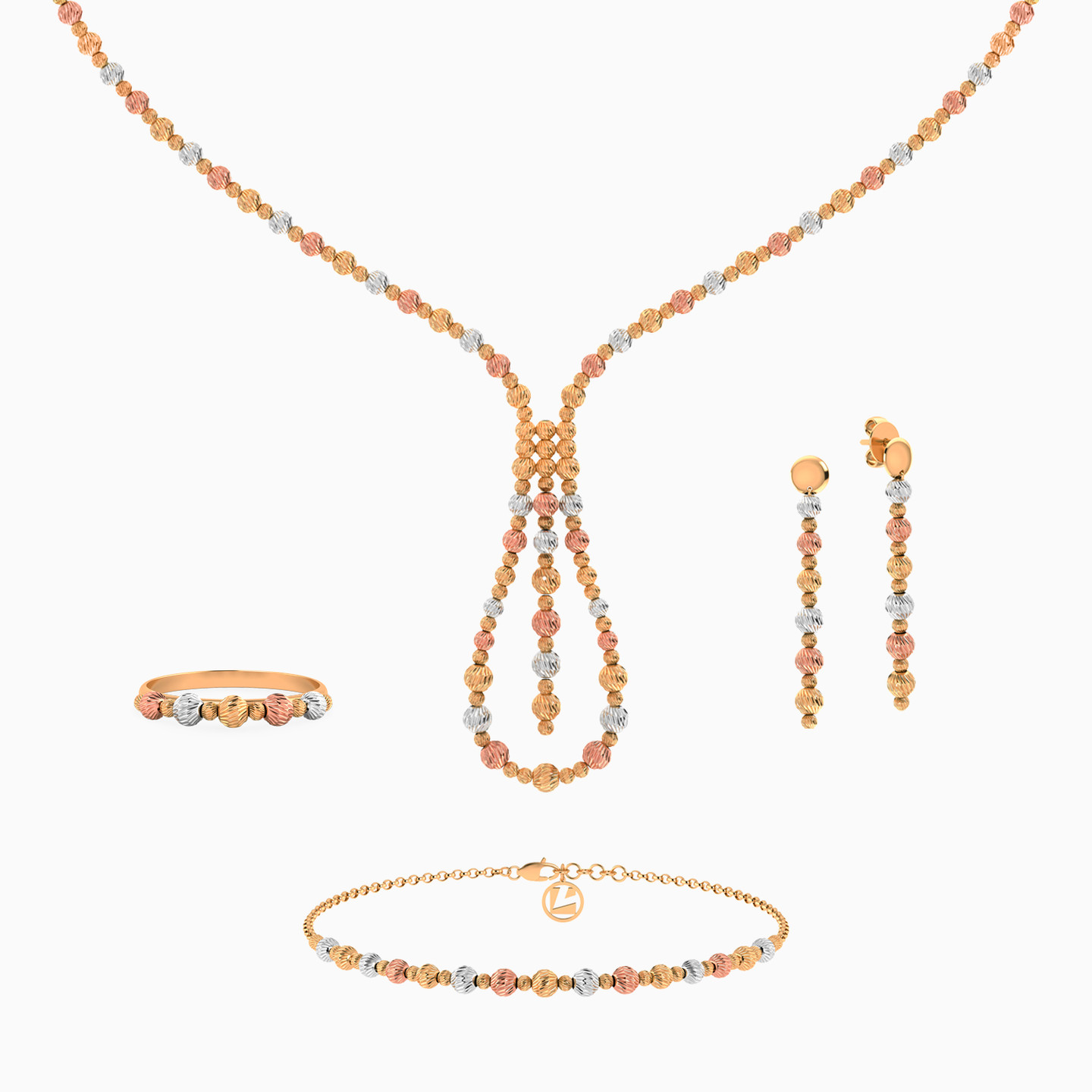 طقم كامل خرز عيار 21 قيراط (4 قطع)  