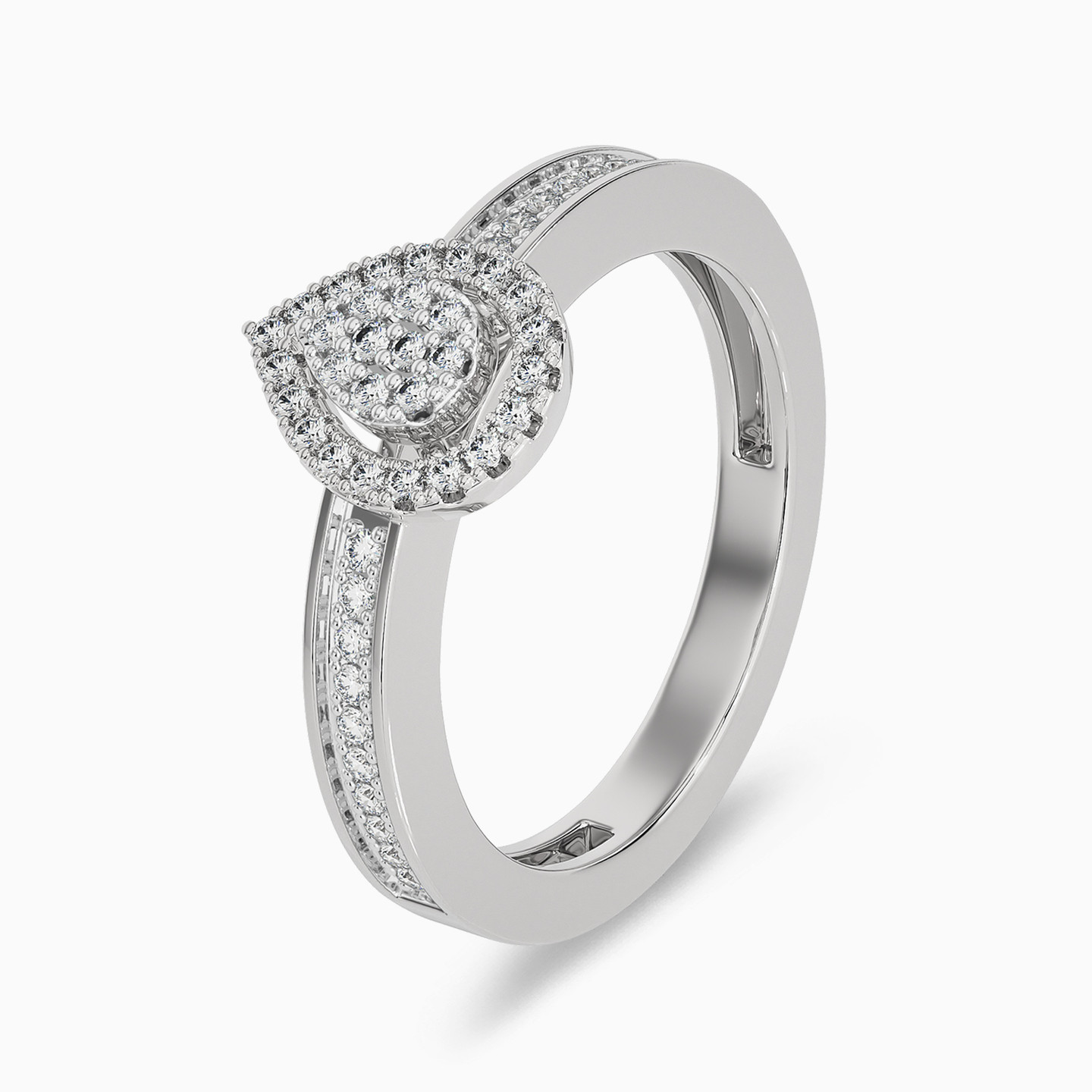 Pear Diamond & Enamel Coated Twin Rings in 18K Gold - 3 Pear Diamond & Enamel Coated Twin Rings in 18K Gold - 3