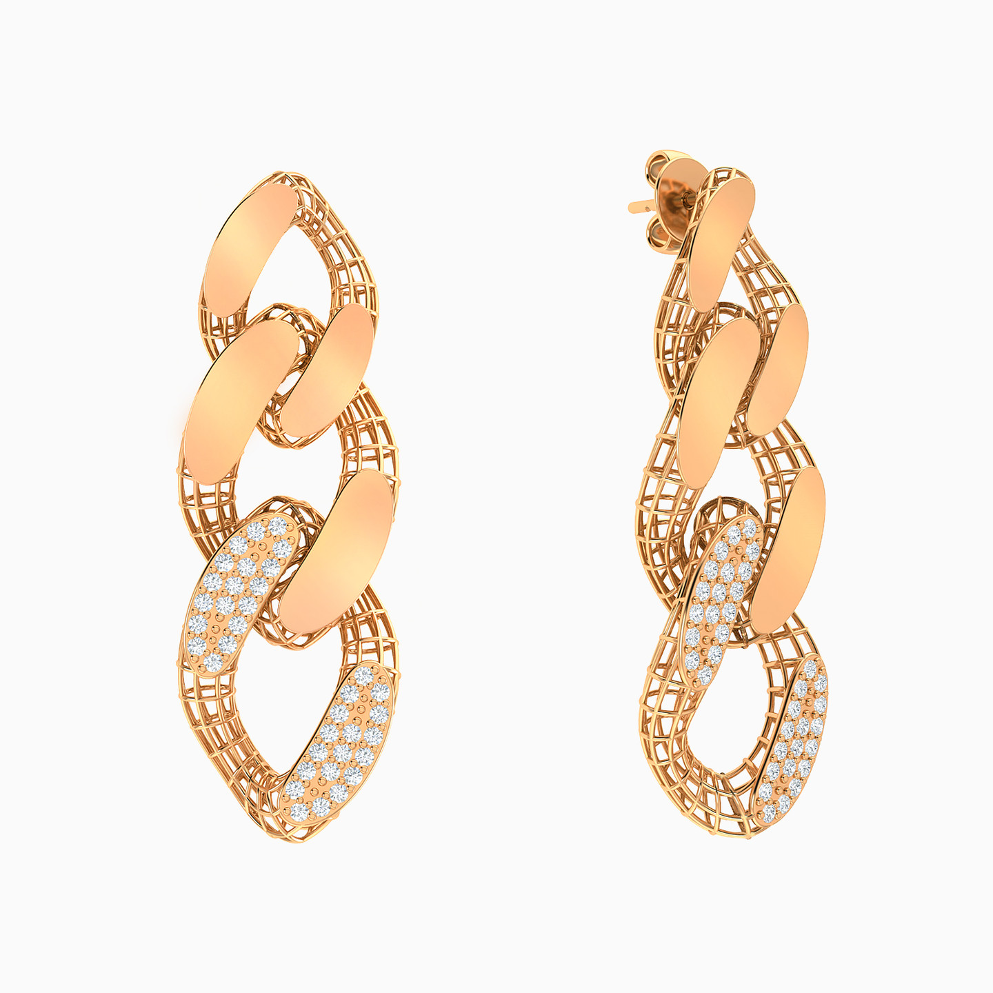 طقم ذهب حلقات عيار 21 قيراط مزين بأحجار الزركون (4 قطع) - 6 طقم ذهب حلقات عيار 21 قيراط مزين بأحجار الزركون (4 قطع) - 6