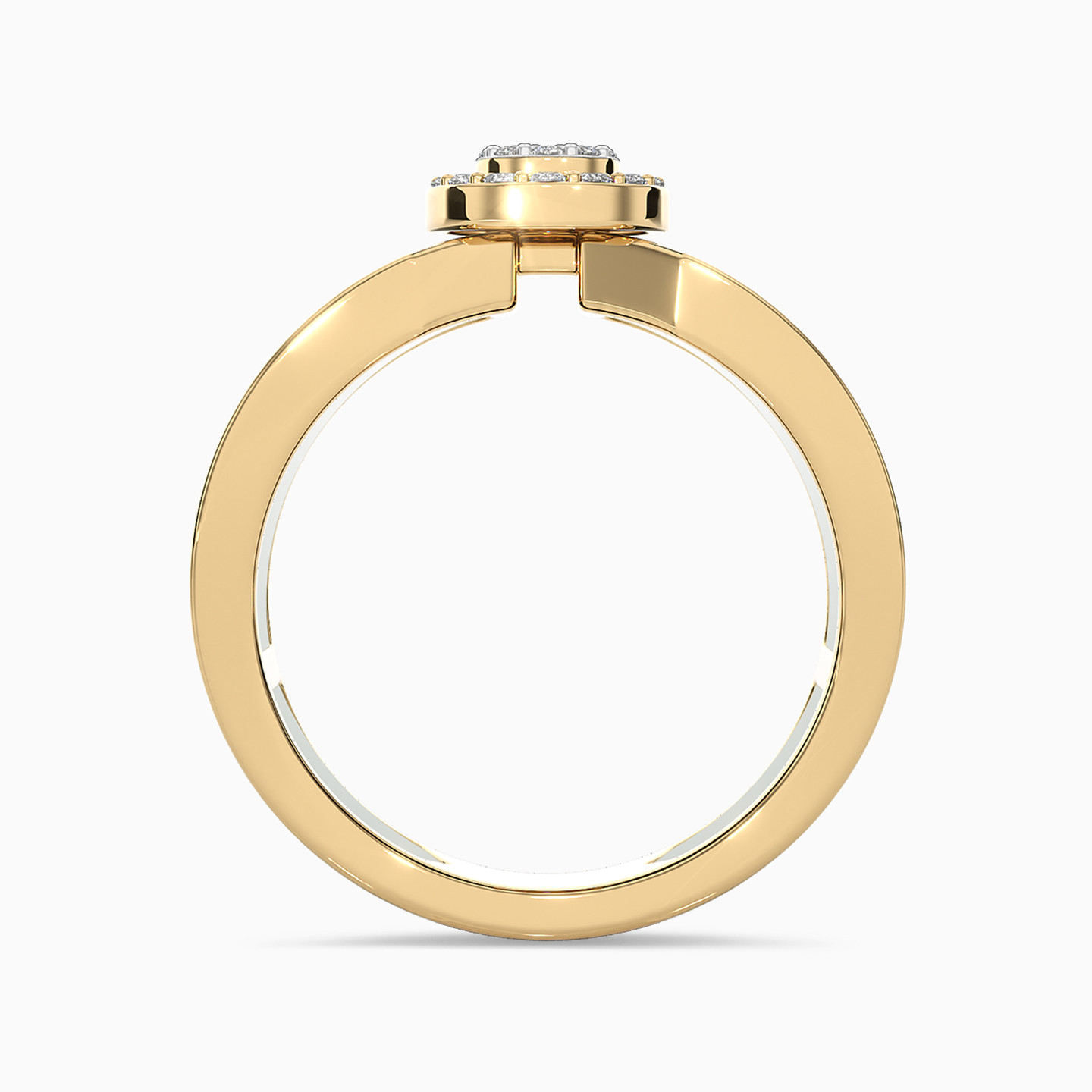 Pear Diamond & Enamel Coated Ring in 18K Gold - 3 Pear Diamond & Enamel Coated Ring in 18K Gold - 3
