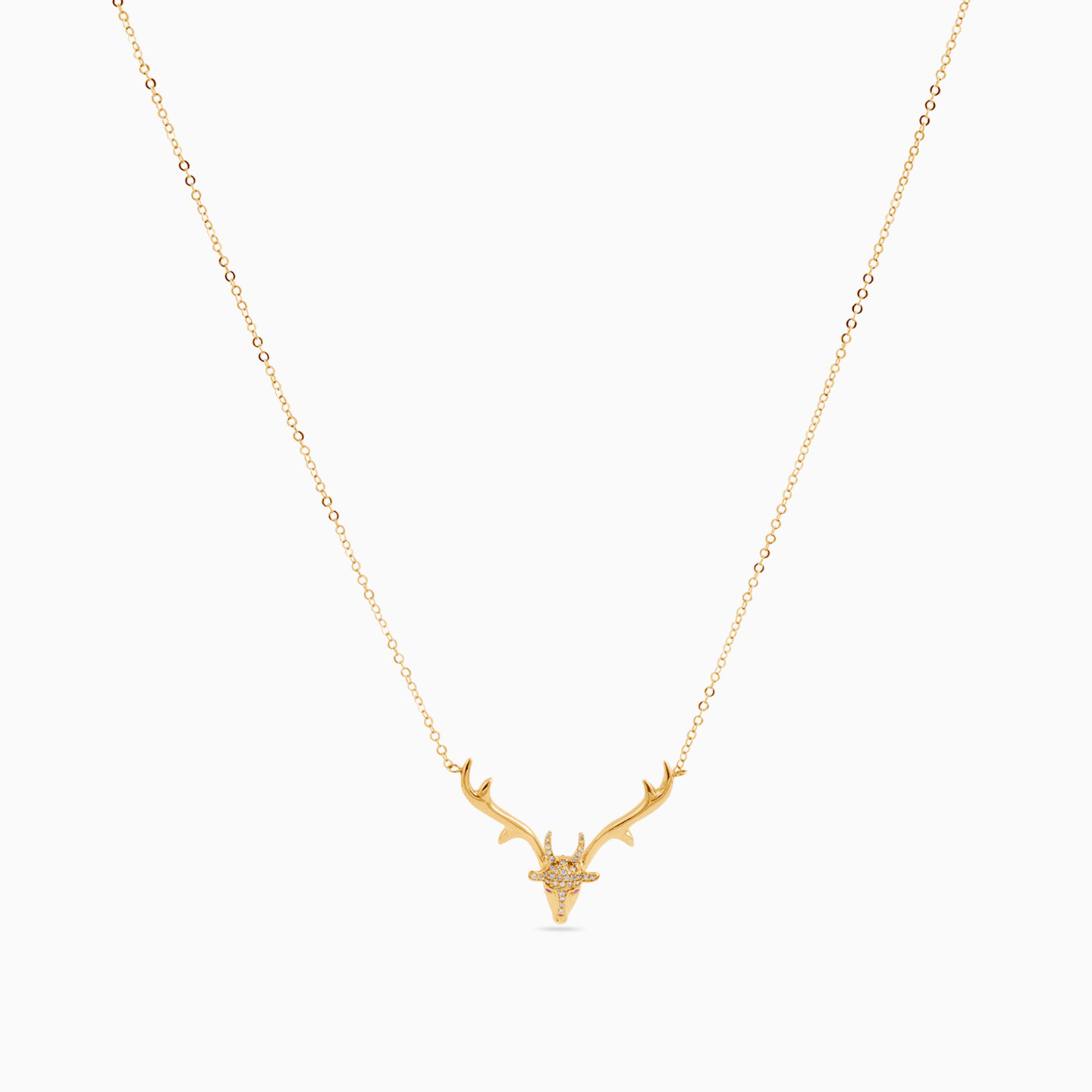 سلسلة ذهب غزال عيار 18 قيراط مزينة بالألماس وحجر وردي - 3 سلسلة ذهب غزال عيار 18 قيراط مزينة بالألماس وحجر وردي - 3