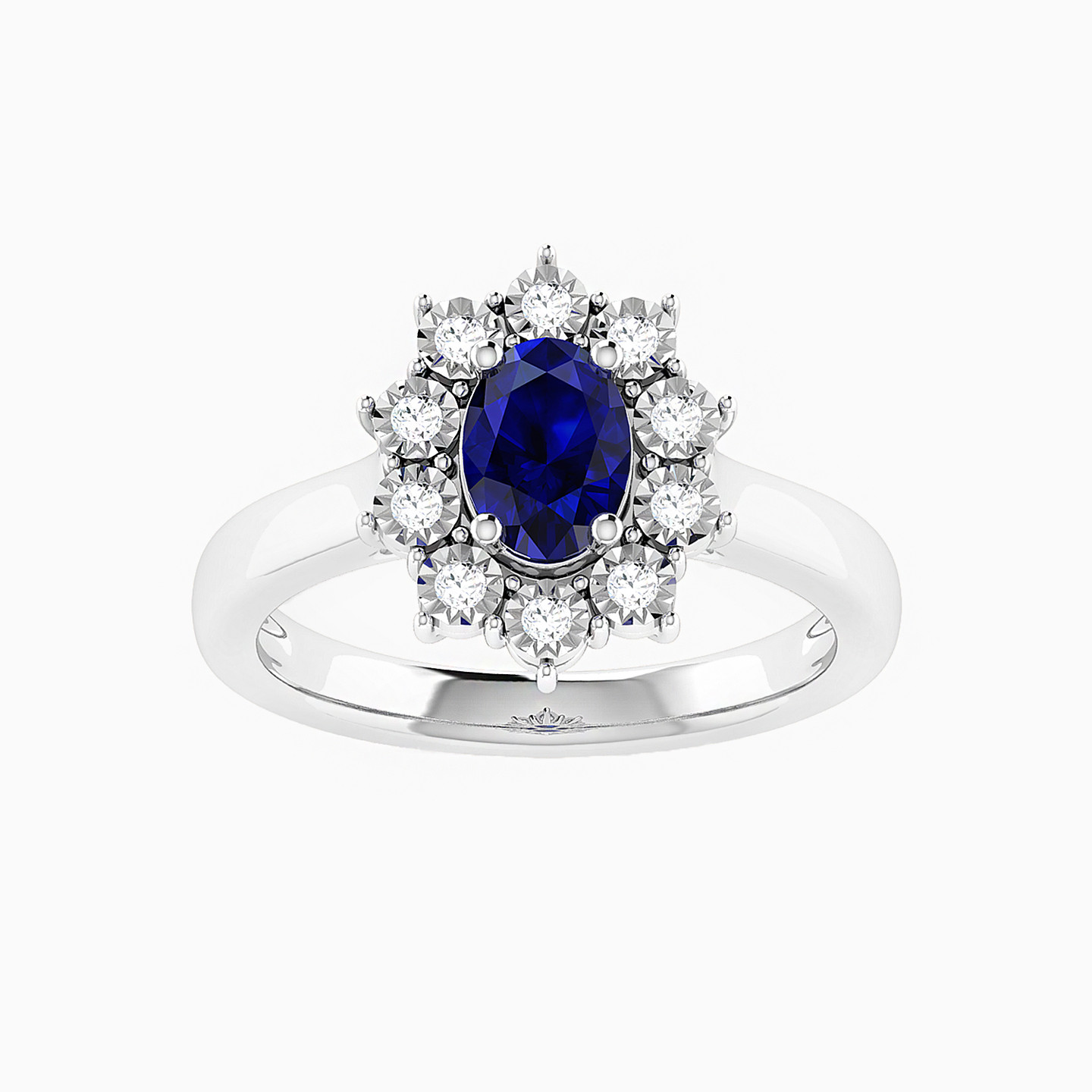 Flower Diamond & Blue Stone Ring in 18K Gold Flower Diamond & Blue Stone Ring in 18K Gold
