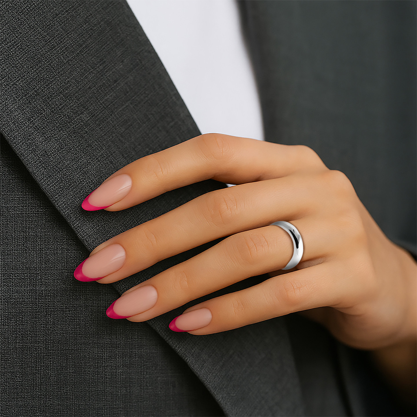 خاتم فضة إسترليني رفيع - 2 خاتم فضة إسترليني رفيع - 2