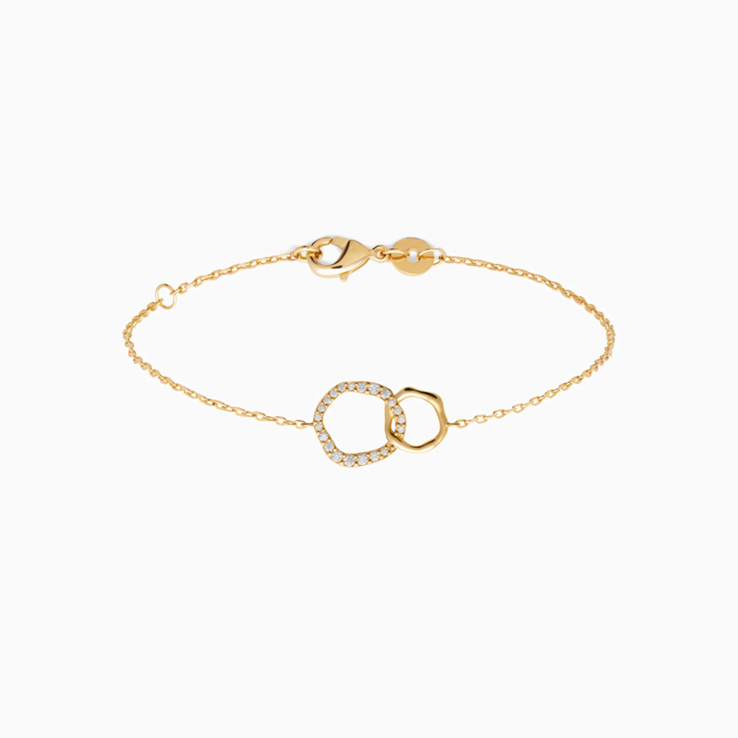 Gold Plated Colored Stones Chain Bracelet