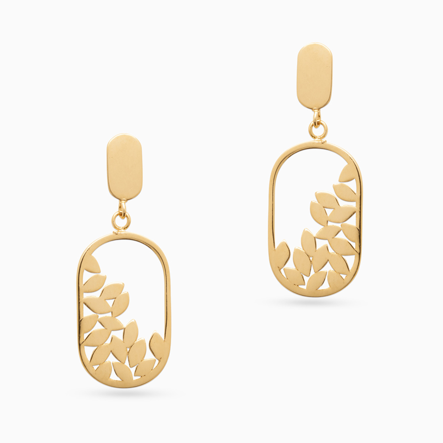 Leaf Gold Plated Drop Earrings Leaf Gold Plated Drop Earrings
