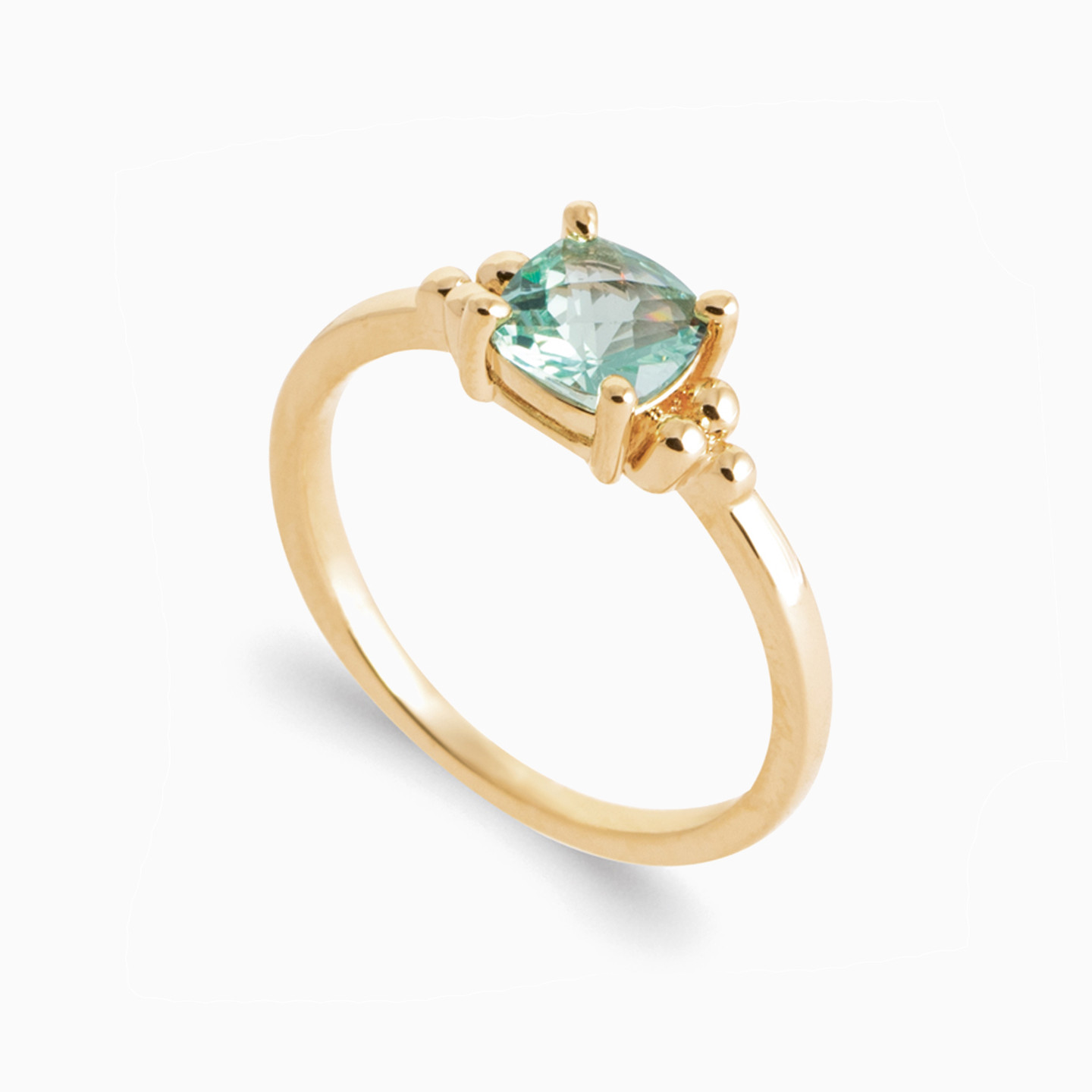 Circle Green Stones Gold Plated Ring Circle Green Stones Gold Plated Ring