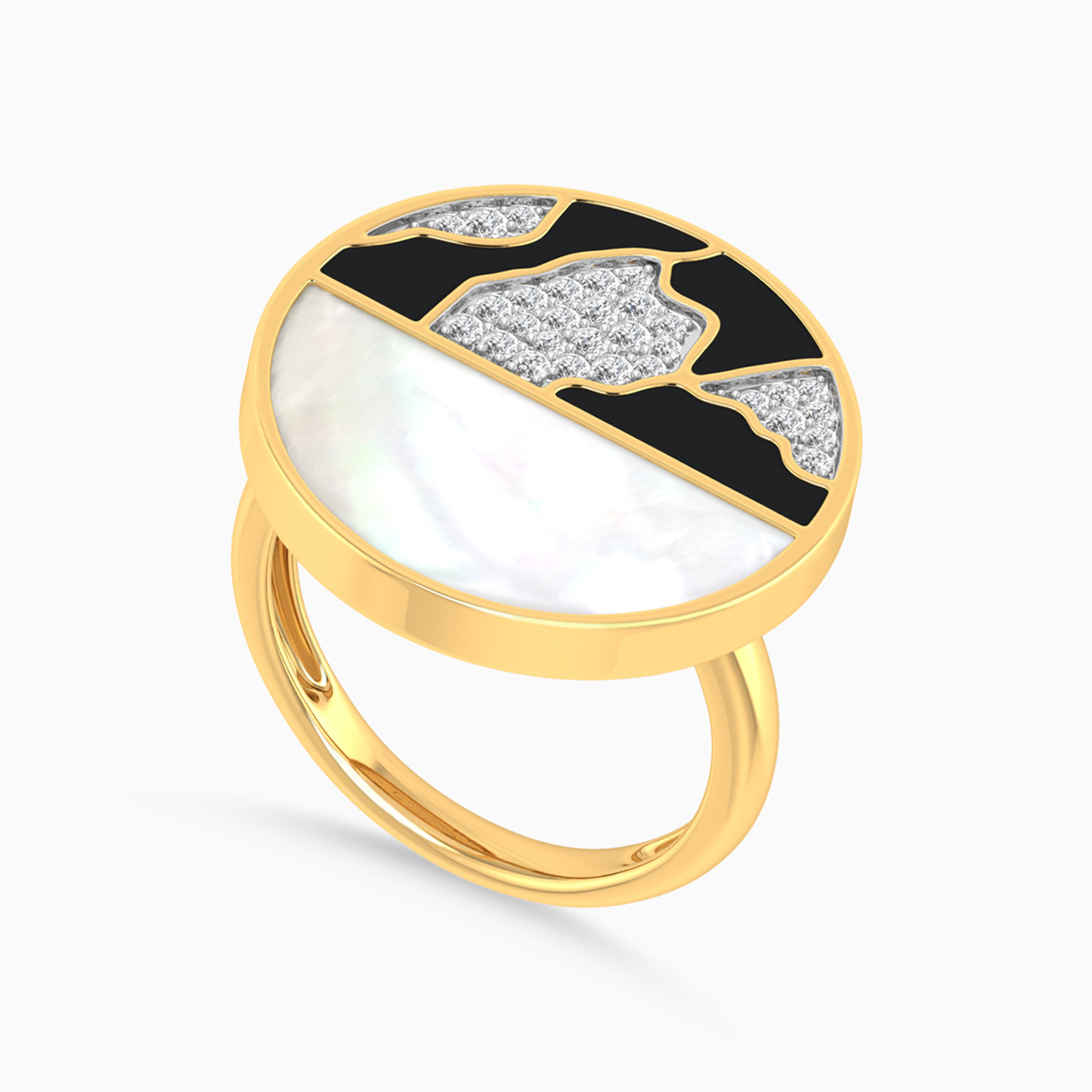 18K Gold Diamond & Pearls Statement Ring - 2