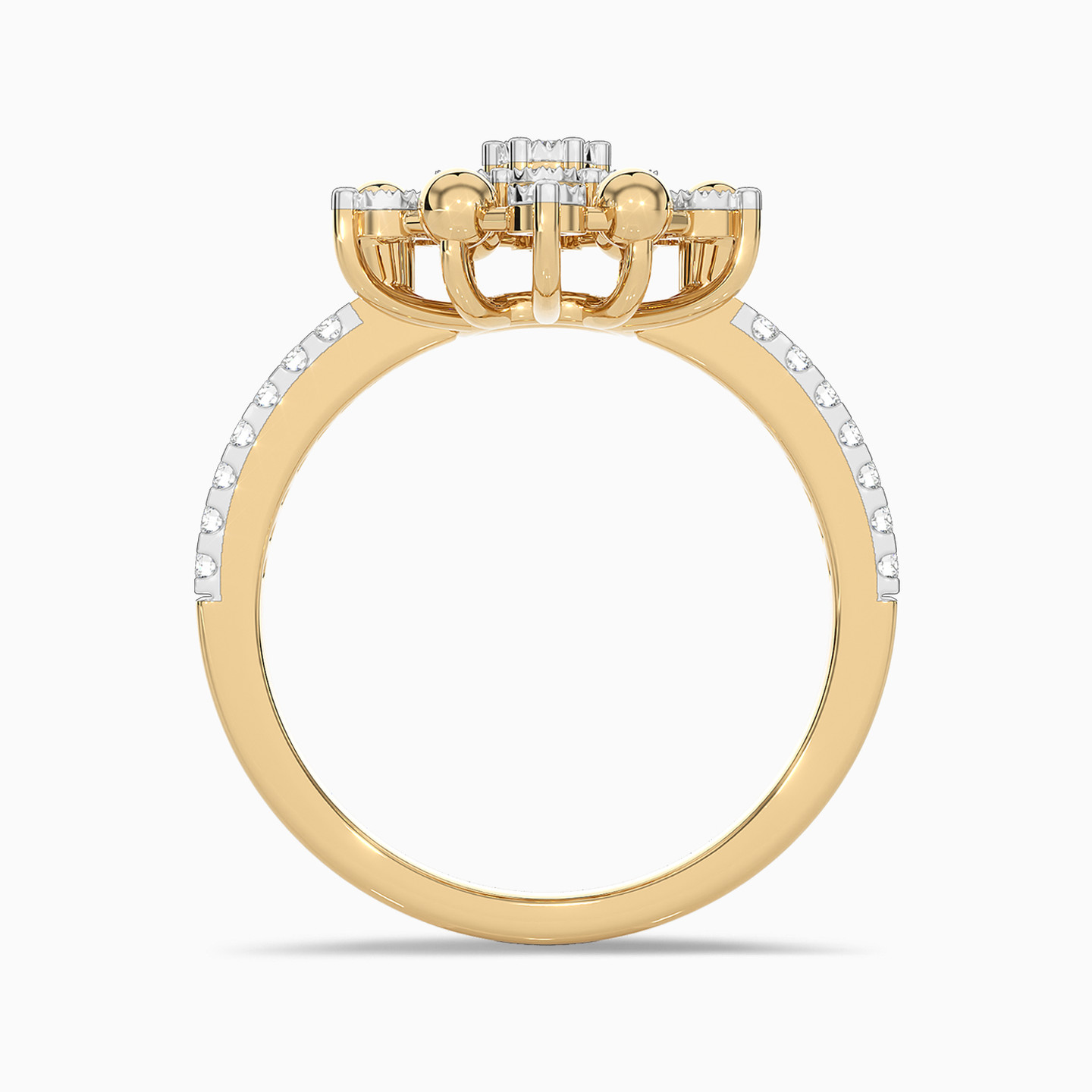Flower Diamond Ring in 18K Gold - 4 Flower Diamond Ring in 18K Gold - 4
