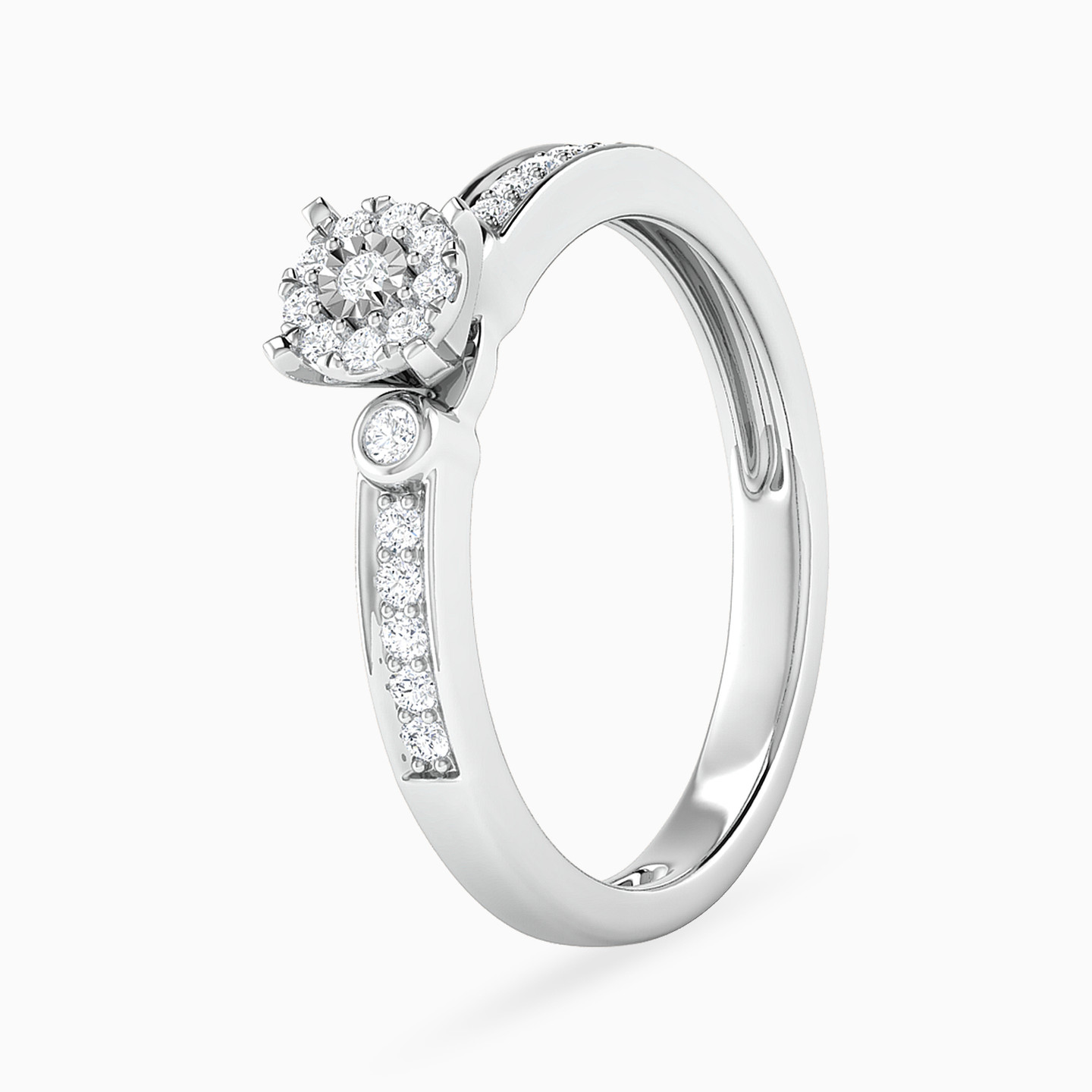 Circle Diamond Twin Rings in 18K Gold - 3 Circle Diamond Twin Rings in 18K Gold - 3