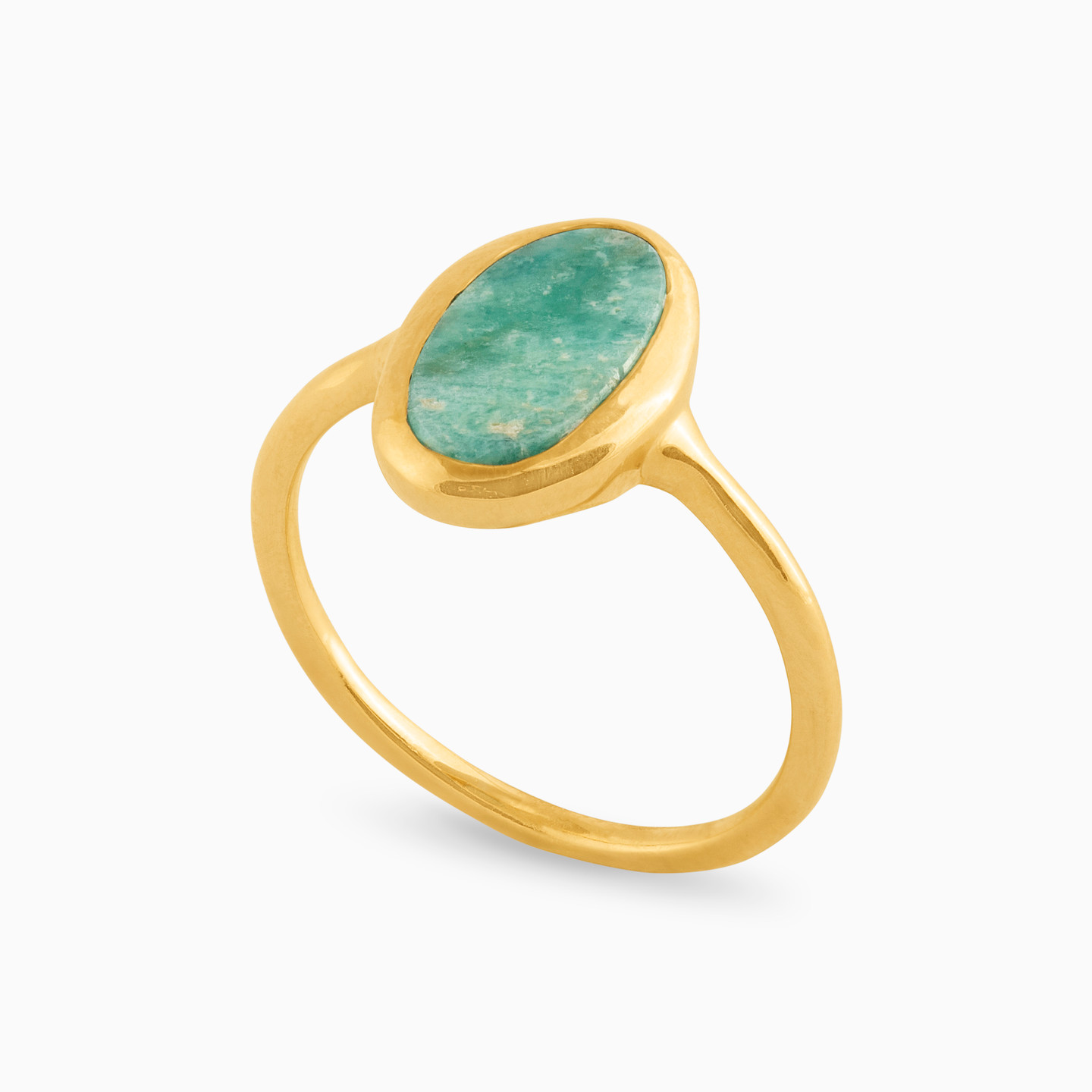 Oval Green Stones Gold Plated Ring - 2 Oval Green Stones Gold Plated Ring - 2