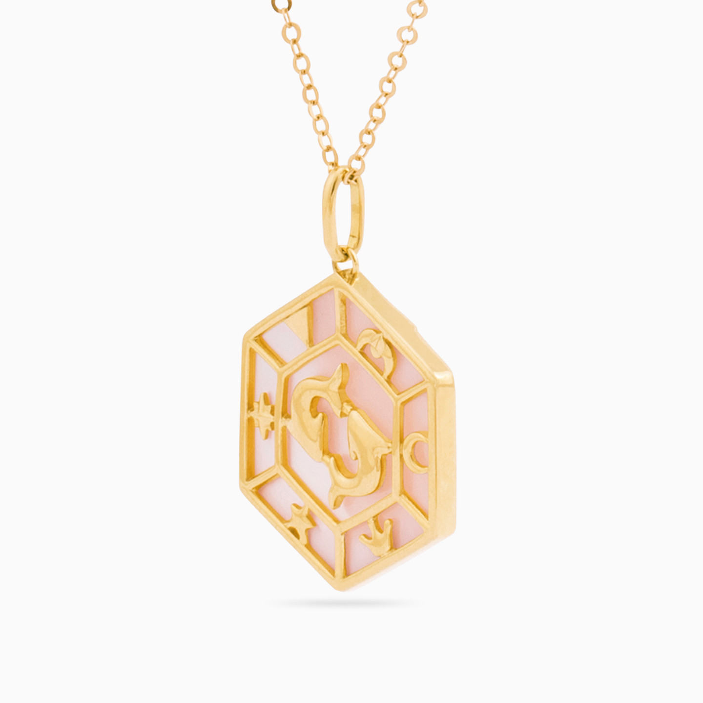 Pisces Colored Stones Necklace in 18K Gold - 2 Pisces Colored Stones Necklace in 18K Gold - 2