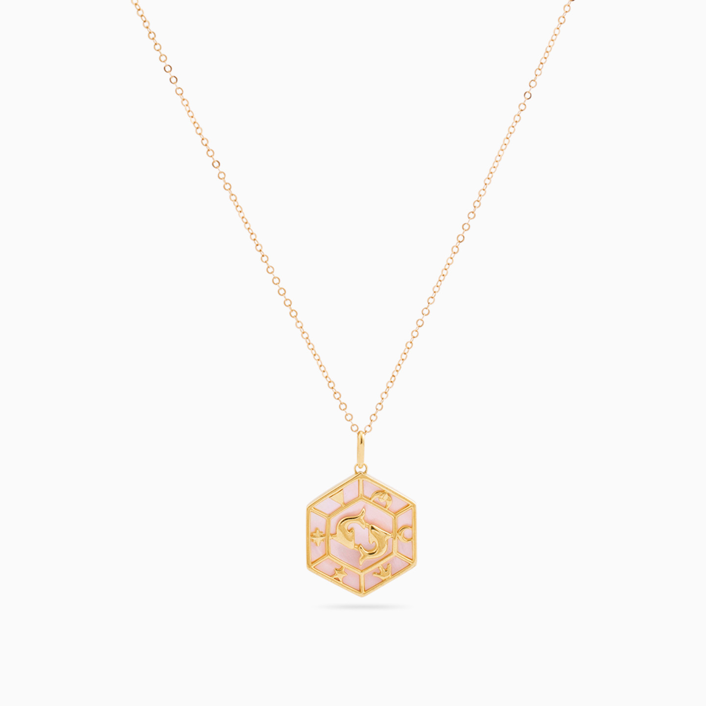Pisces Colored Stones Necklace in 18K Gold - 3 Pisces Colored Stones Necklace in 18K Gold - 3