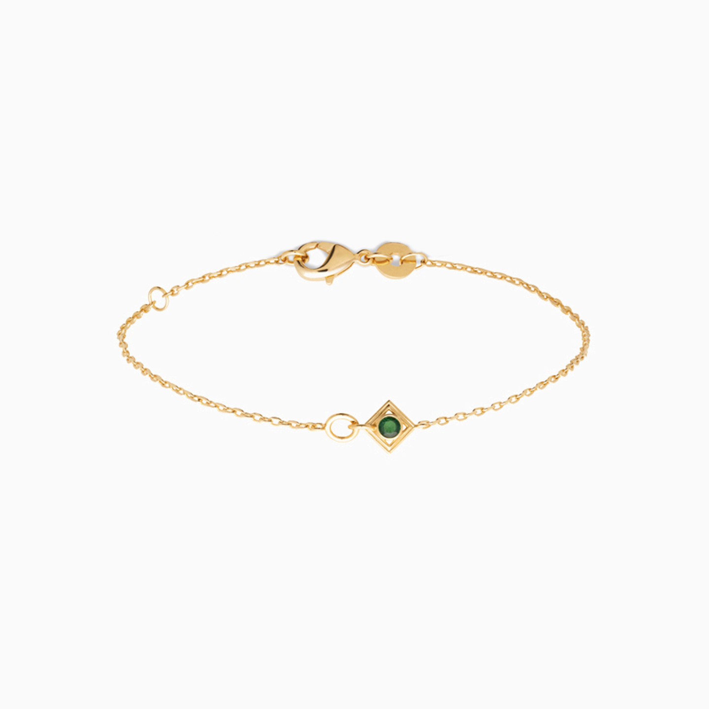 Gold Plated Colored Stones Chain Bracelet
