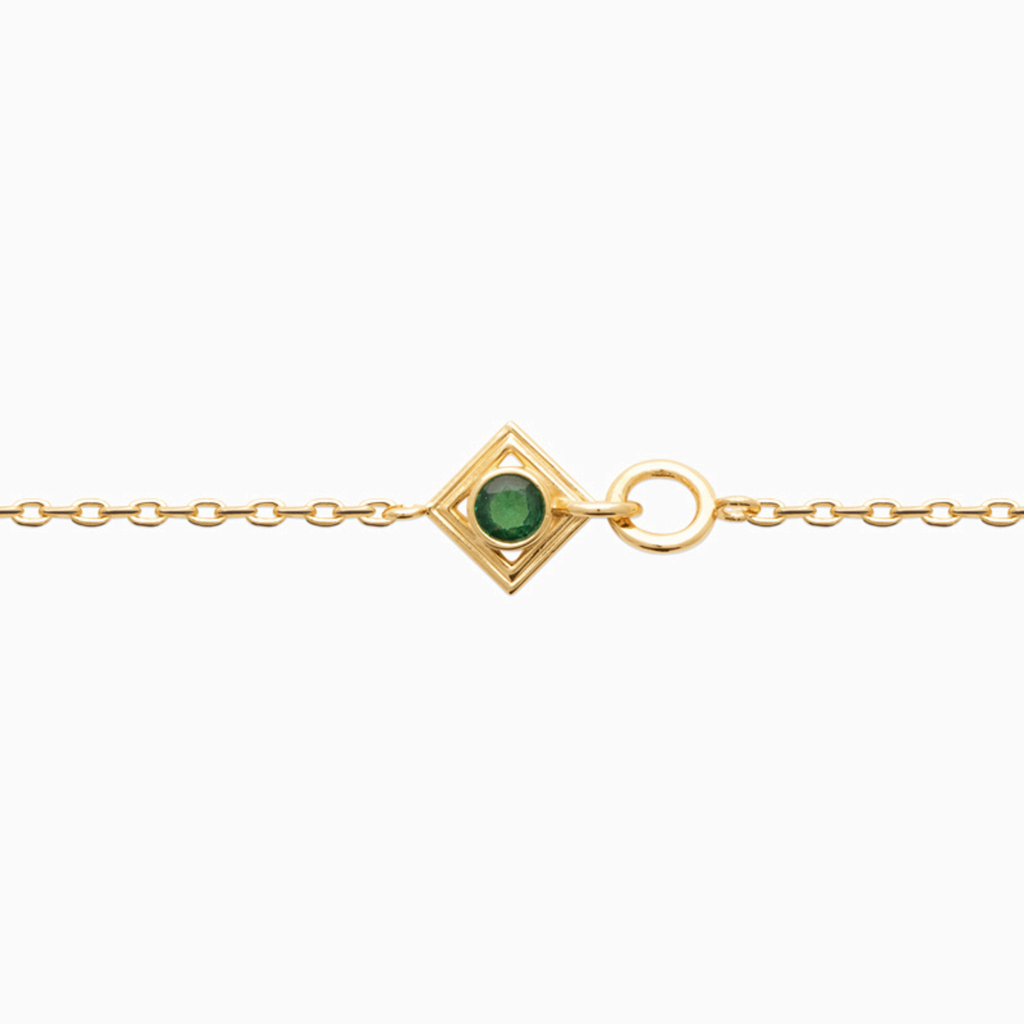 Gold Plated Colored Stones Chain Bracelet - 3