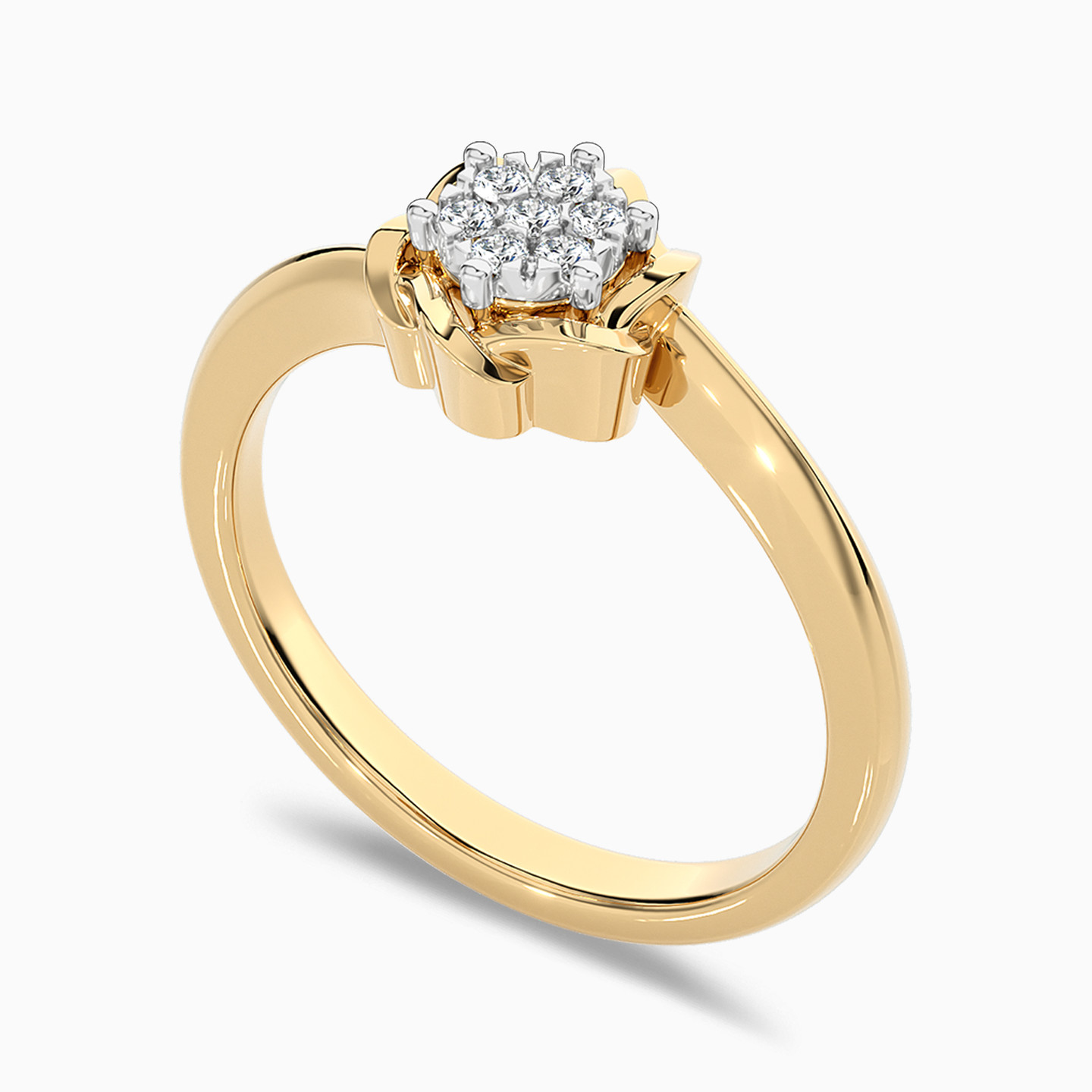 Hexagon Diamond Ring in 18K Gold - 4 Hexagon Diamond Ring in 18K Gold - 4