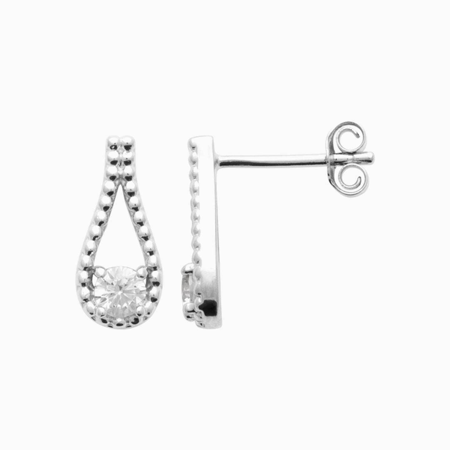 Sterling Silver Colored Stones Stud Earrings - 3