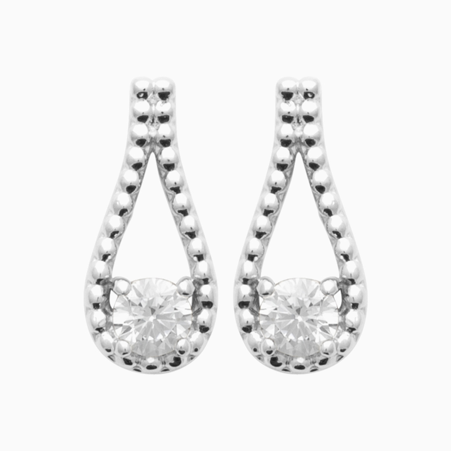 Pear Clear Stone Sterling Silver Stud Earrings Pear Clear Stone Sterling Silver Stud Earrings